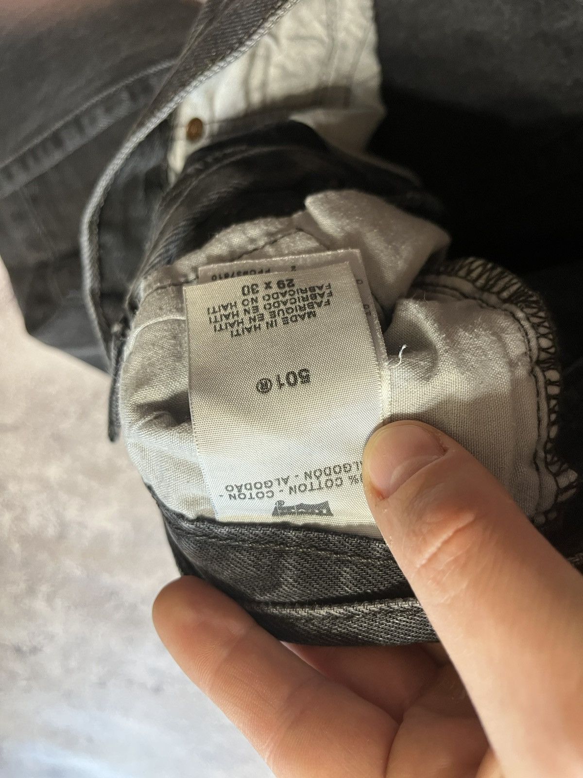 Levi's Levis 501 black grey jeans w29/l30 Size 29" - 7 Thumbnail
