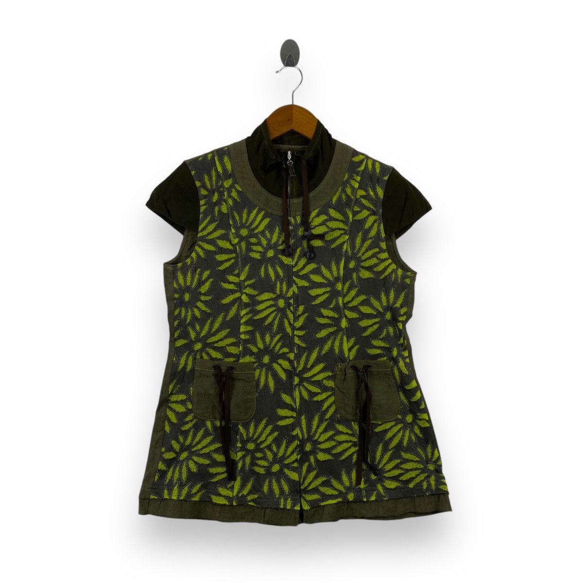 Vintage Vintage DONNA BELLO Green Floral Patterned Sleeveless Size S / US 4 / IT 40 - 1 Thumbnail