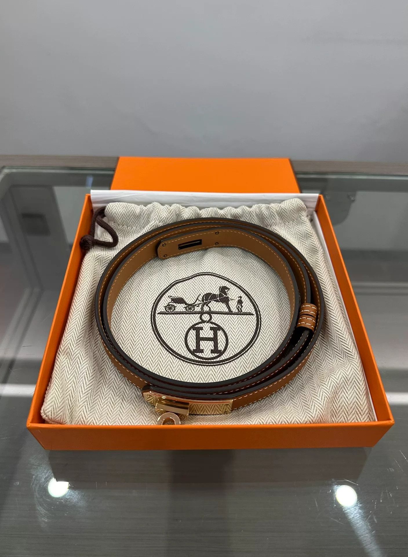Hermes Hermes Kelly 1.8cm Epsom Leather Belt Size ONE SIZE - 1 Thumbnail
