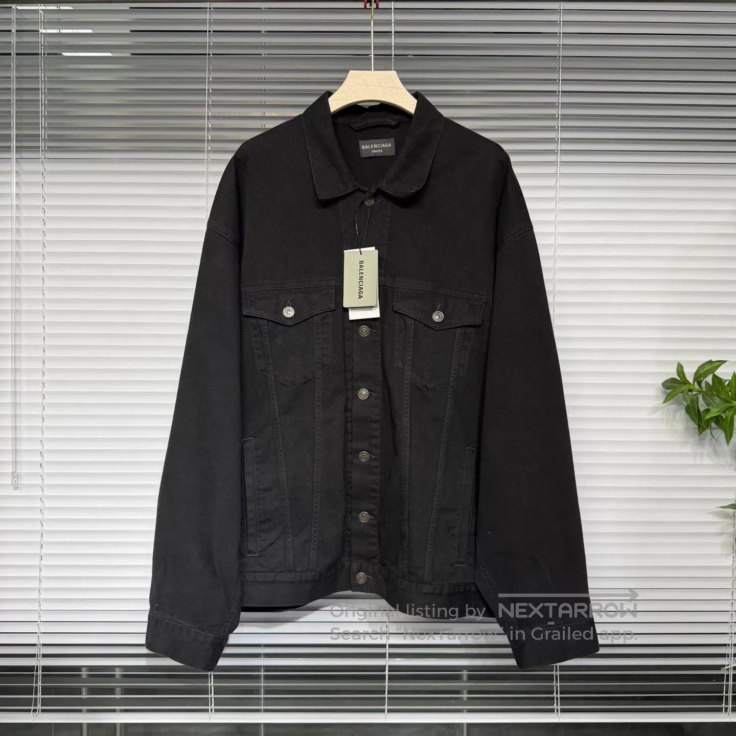 Balenciaga black balenciaga denim jacket with logo. Size US M / EU 48-50 / 2 - 2 Thumbnail