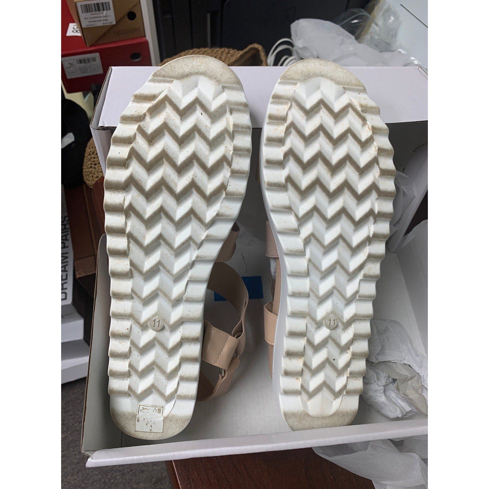Other Dream Pairs Women's Size 11 Tan & White Ankle Strap Sandals Size US 11 / IT 41 - 7 Thumbnail