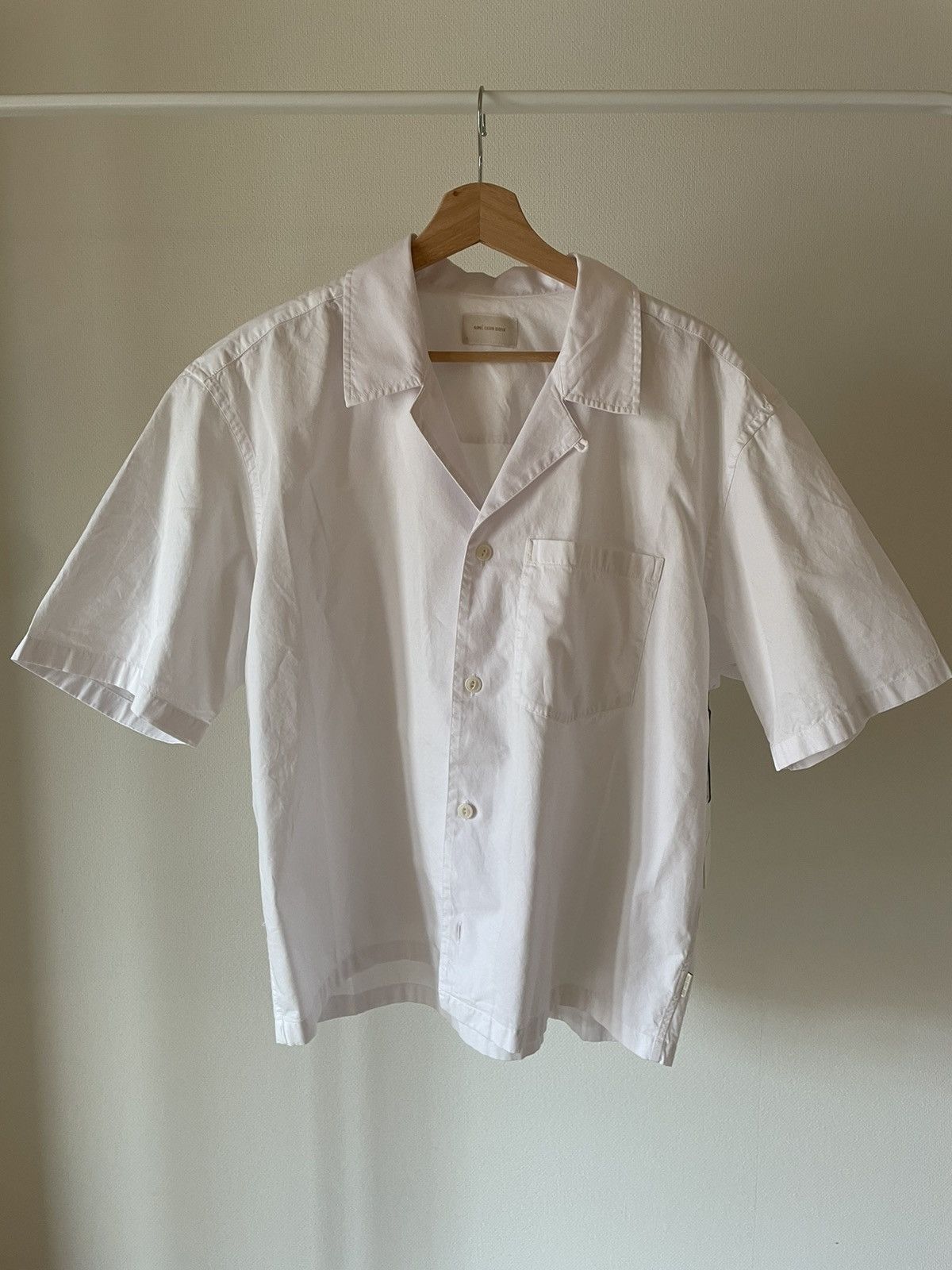 未使用 Aime Leon Dore アートプリント 半袖シャツ ホワイト Aime Leon Dore Cropped Camp Shirt White