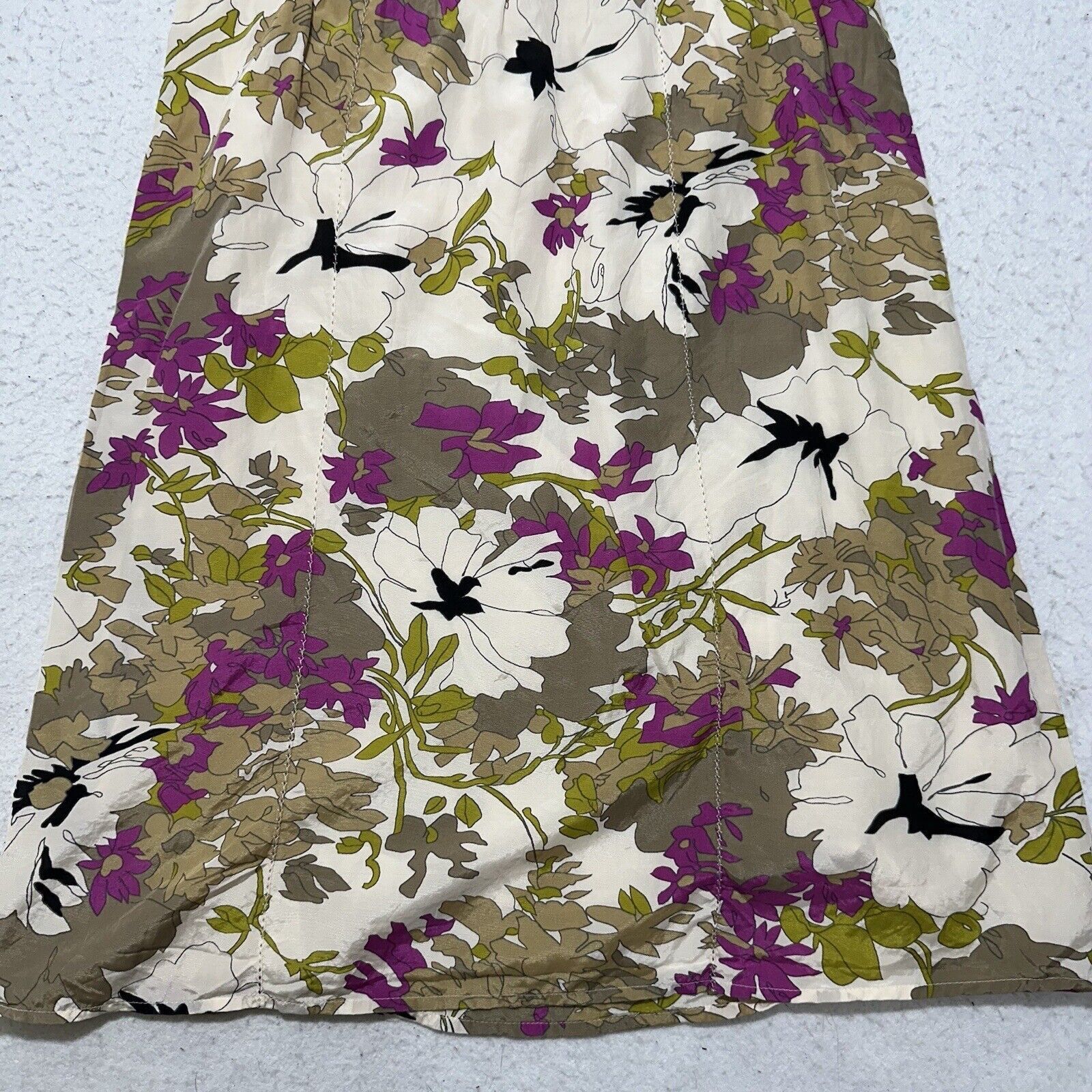 Loft Ann Taylor LOFT 4P Silk Floral A-Line Empire Waist Dress Size S / US 4 / IT 40 - 5 Thumbnail