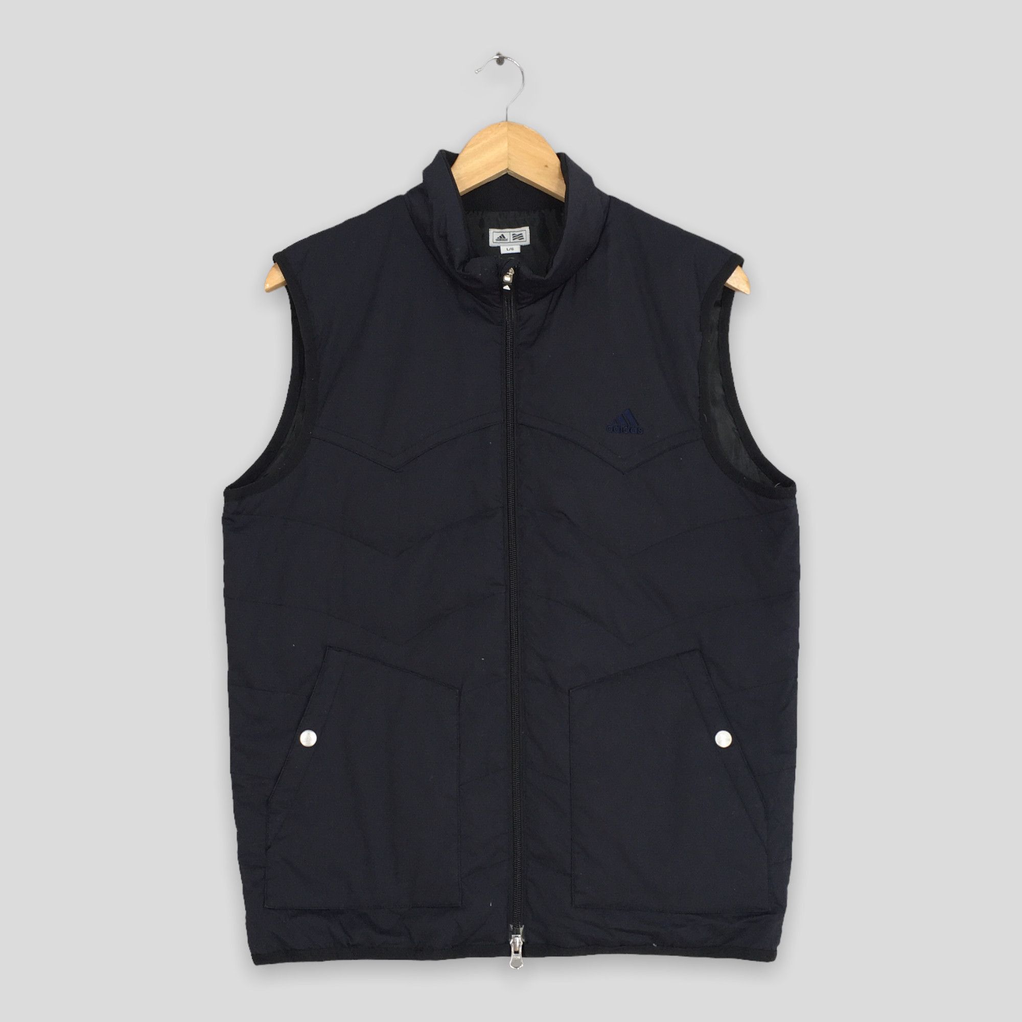 Adidas Vintage Adidas Three Stripes Vest Black Jacket Large Size US L / EU 52-54 / 3 - 1 Thumbnail