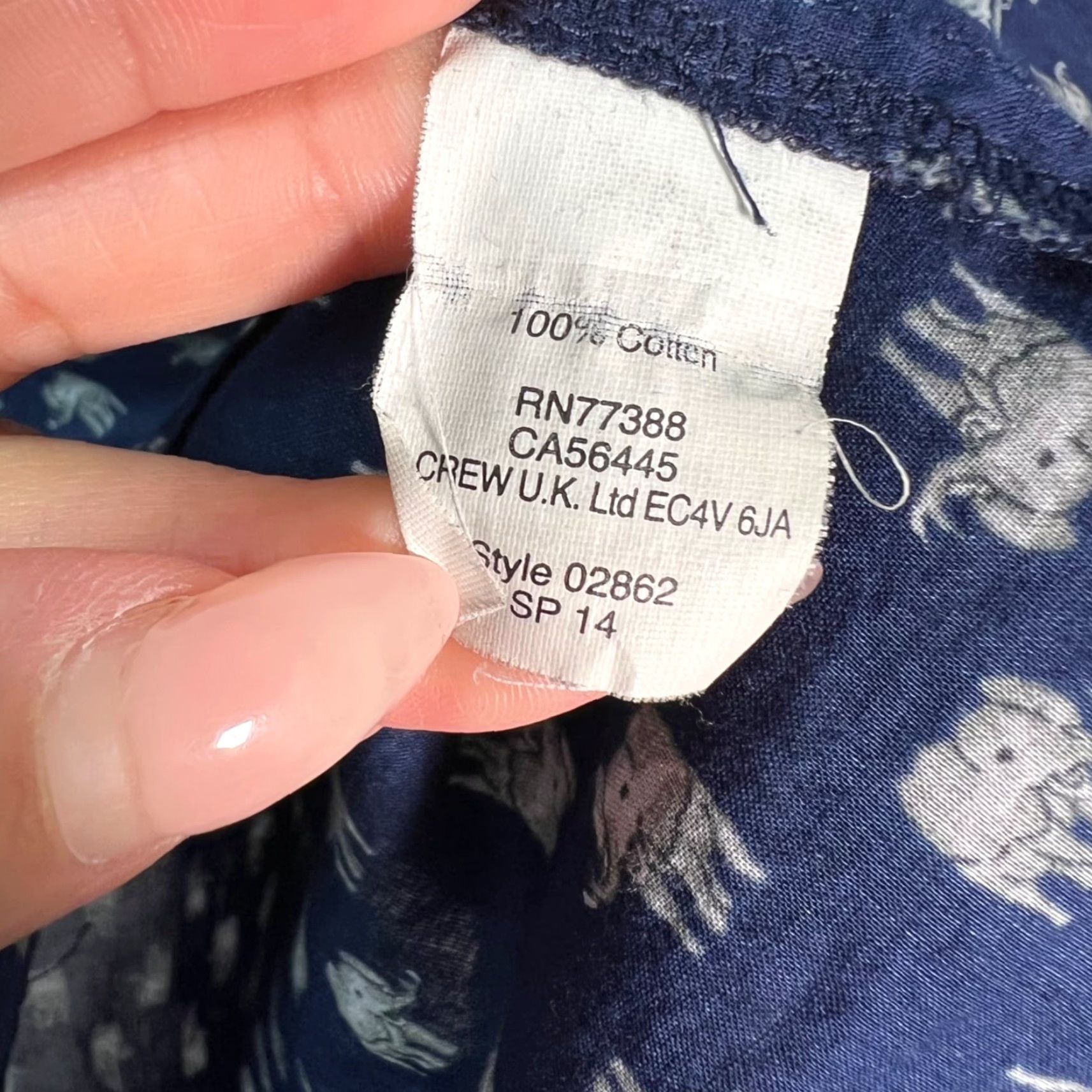Madewell Madewell Button-Up Shirt Navy Blue Long Sleeve Womens Small Size S Cotton Elephant Print Casual Vintage No Size S / US 4 / IT 40 - 4 Thumbnail