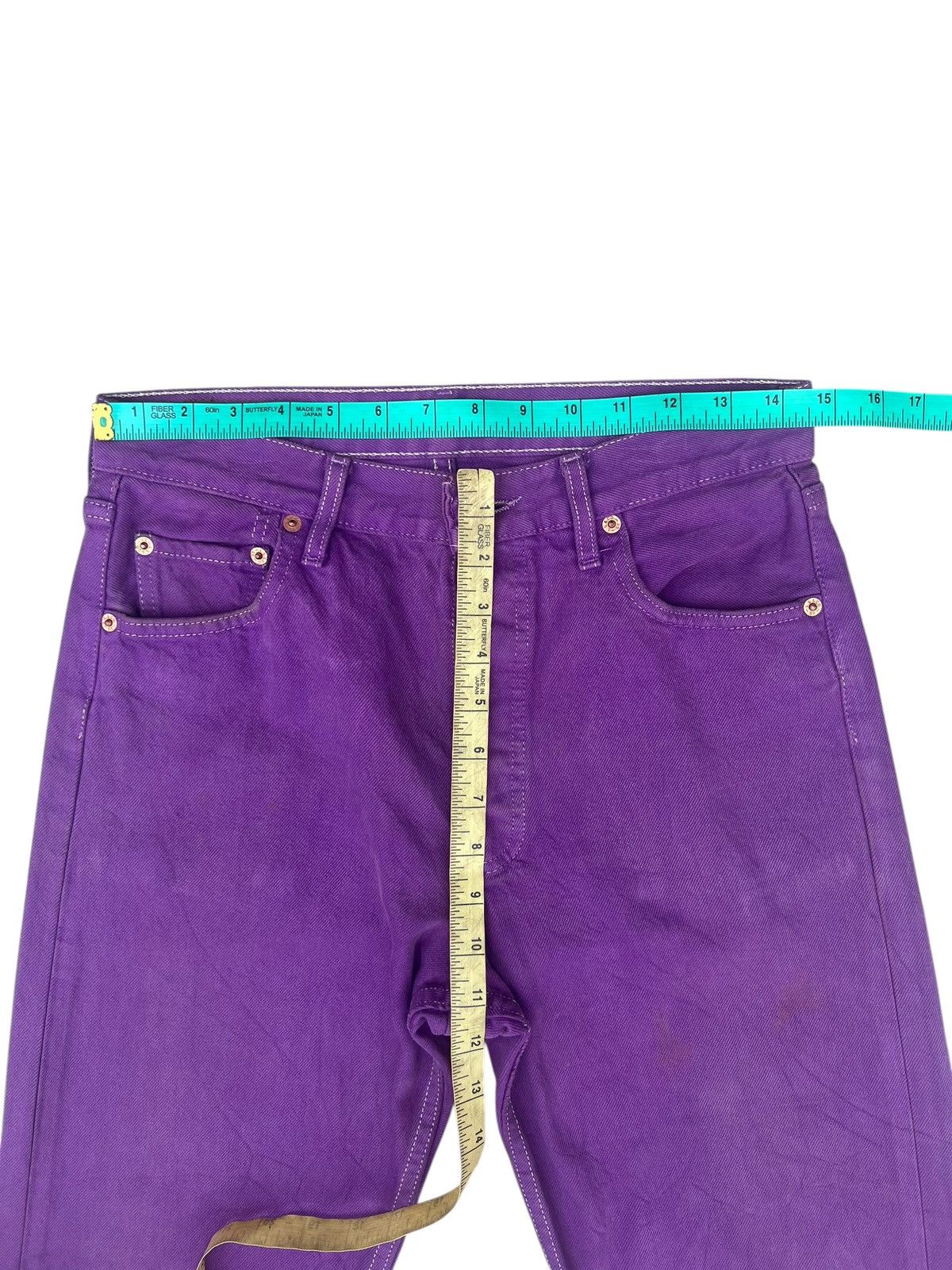 Levi's Vintage 90s Levi’s 501 Fade Dirty Mud Denim Purple Jeans Size US 29 - 2 Thumbnail