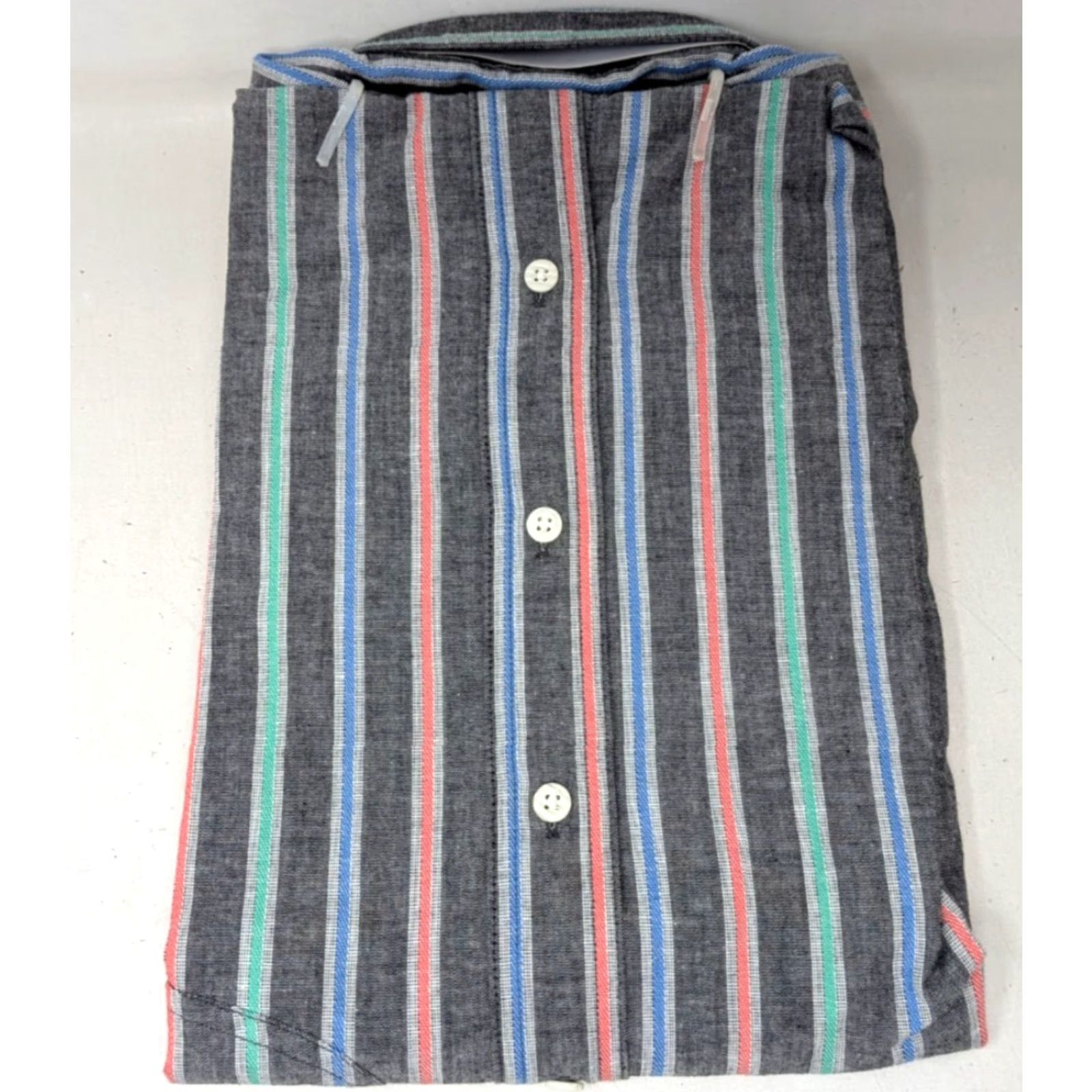 Architect VINTAGE Architect Button-Up Striped Long Sleeve Cotton Mens L Large Dress Shirt Size 42R - 4 Thumbnail