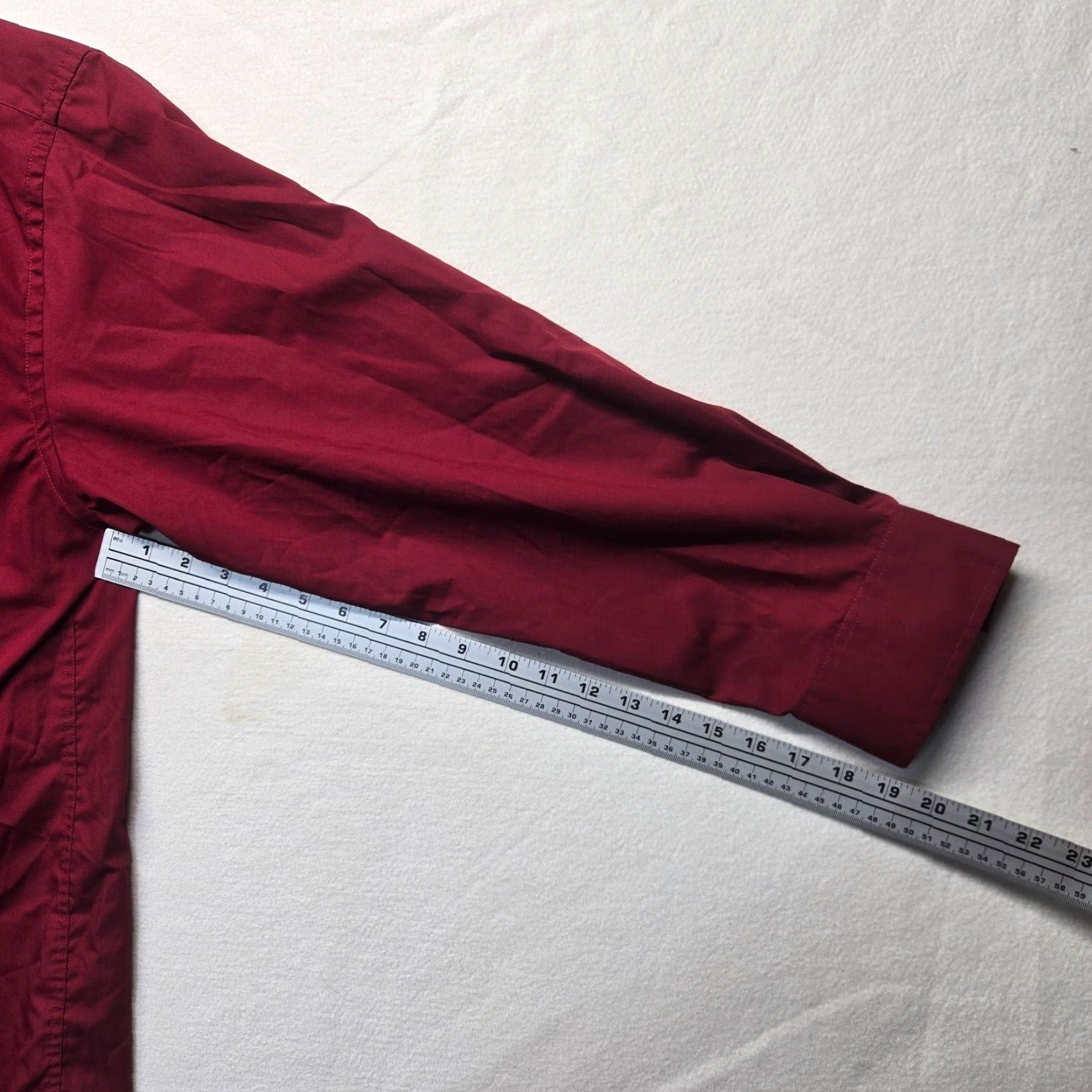 Vintage Kings Court Solid Red Dress Shirt Button Up Long Sleeve Adult Men's Size 18 35/6 Size 48R - 5 Thumbnail