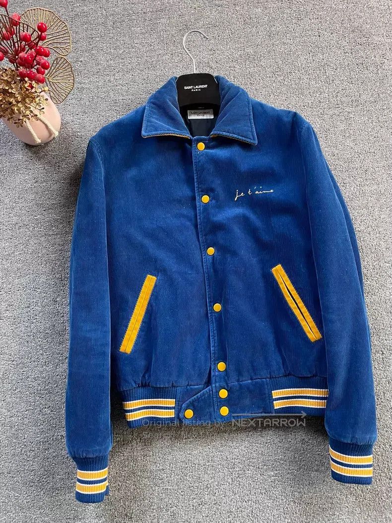 Saint Laurent Paris Saint Laurent Paris Embroidered Blue Corduroy Quilted Base Size US S / EU 44-46 / 1 - 3 Thumbnail