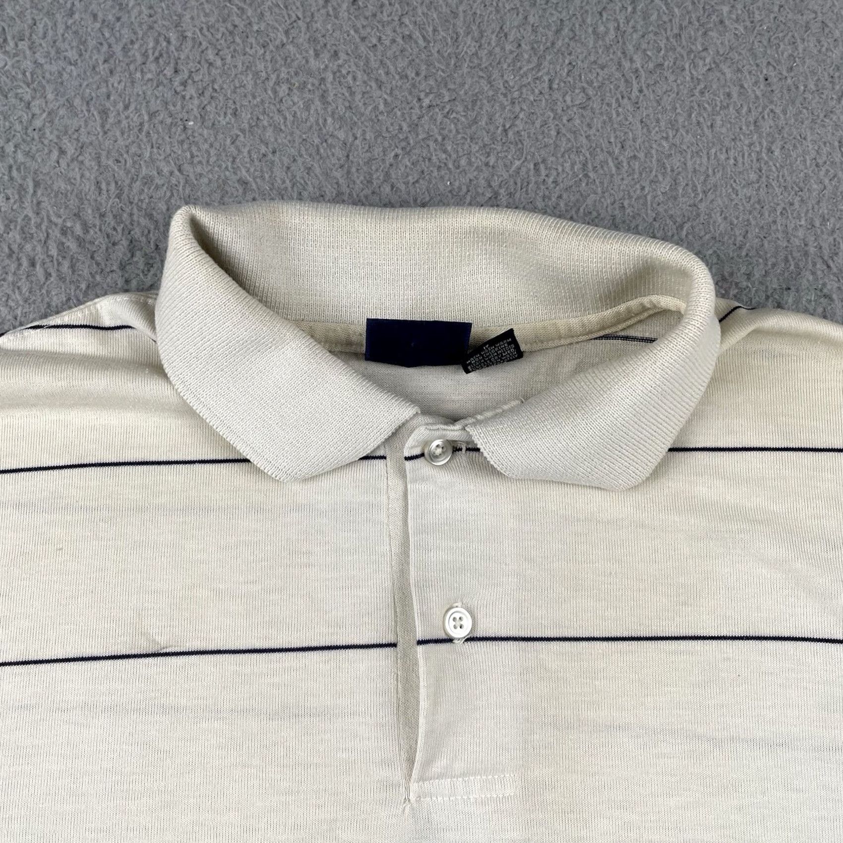 Vintage VINTAGE Mervyns Polo Shirt Striped White Men L Size US L / EU 52-54 / 3 - 2 Thumbnail