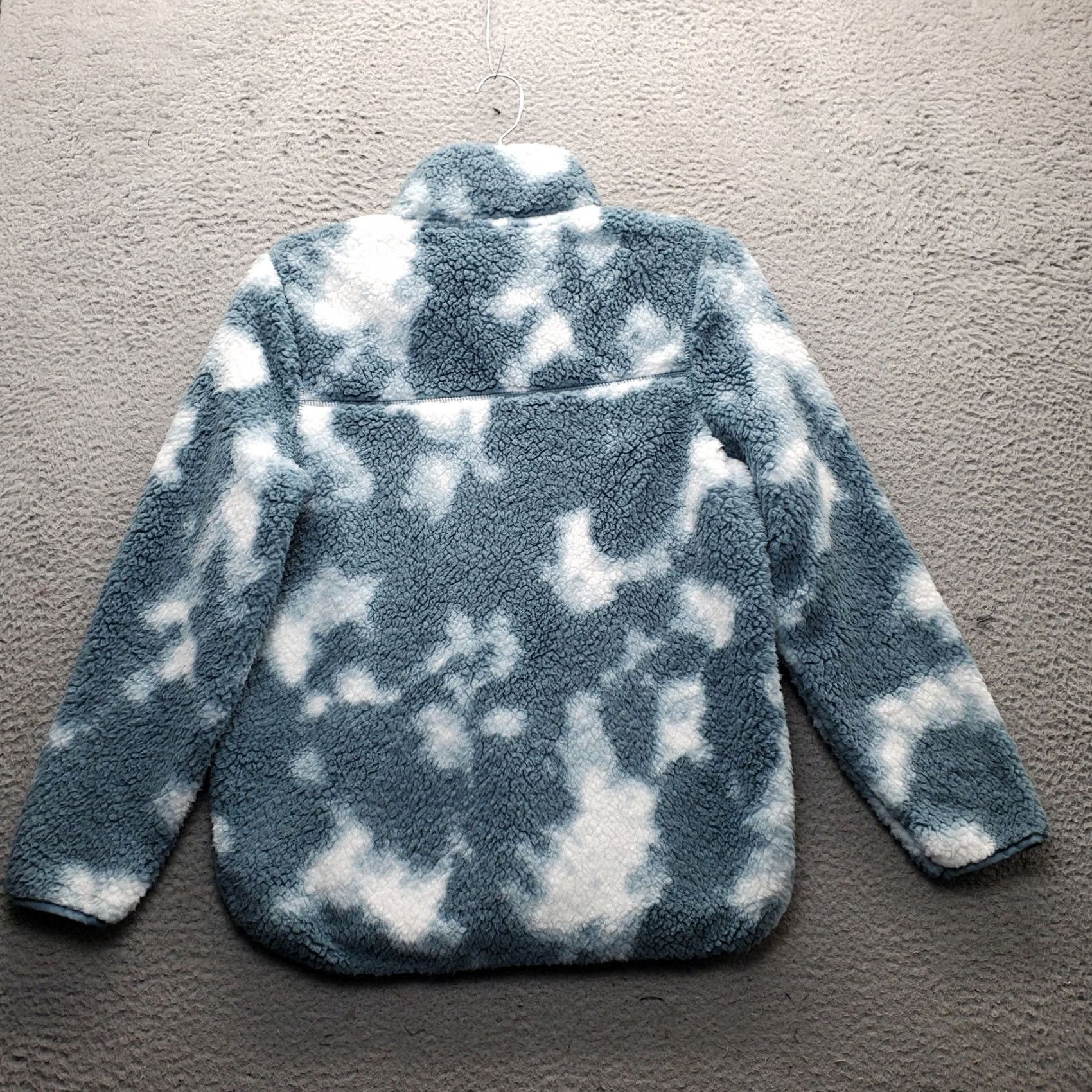 Vintage LIV Women's Sweater Shirt? Pullover 1/4 Zip Sherpa Fleece Multi Cloud-Patterned L, Size L, Mock Neck, Pockets, Winter Casual Shirt Size L / US 10 / IT 46 - 2 Thumbnail