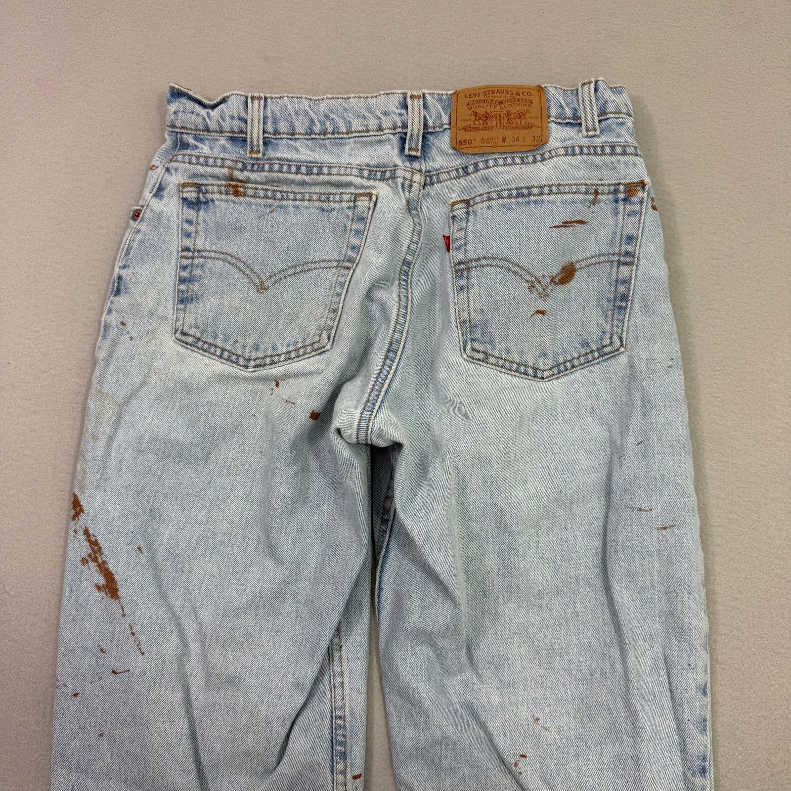 Levi's Vintage Levis 550 Jeans 34x32 Blue Paint Splatter Relaxed Size US 34 / EU 50 - 8 Thumbnail