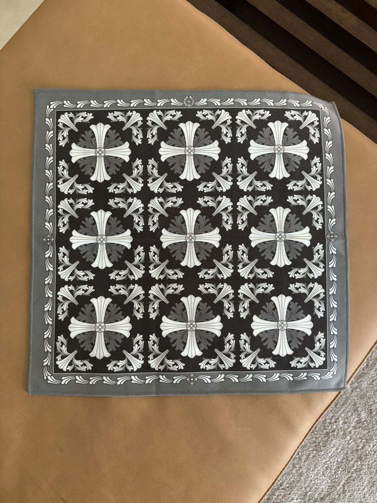 Bella Hadid Chrome Hearts Limited Edition Silk Cleaning Cloth Pocket Square Silk scarf & pocket square Chrome Hearts Grey in Silk - 53170397 main image 2