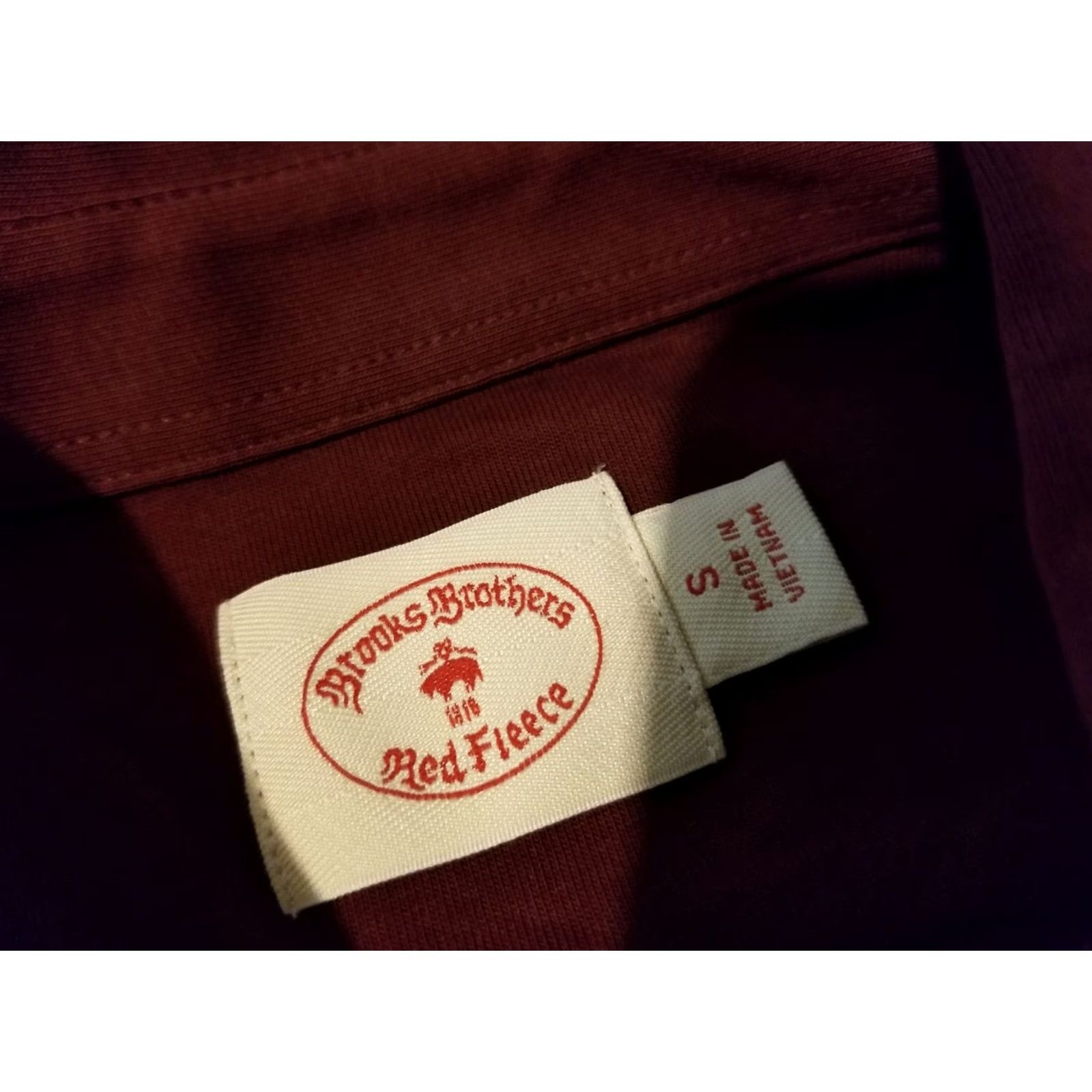 Brooks Brothers Brooks Brothers Fleece Button-Up Shirt Men's Small Burgundy Cotton Red Long Sleeve Size 36R - 4 Thumbnail