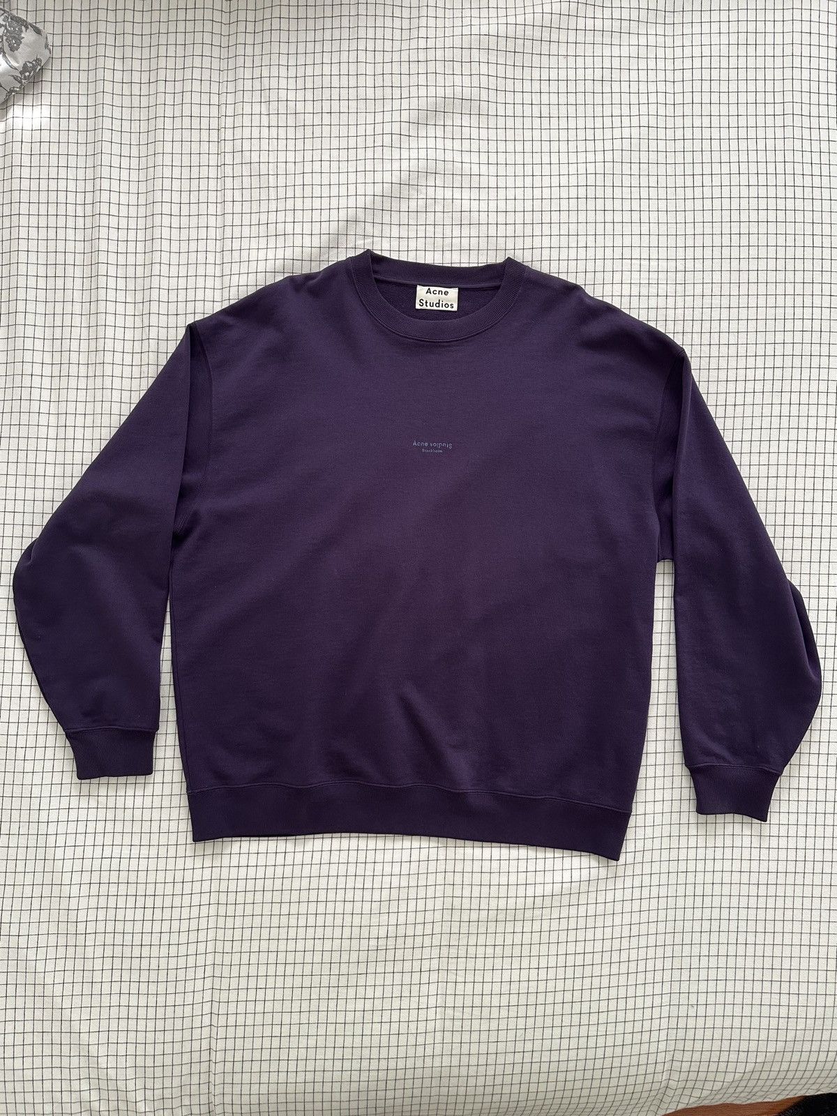 Purple Acne Studios Distressed Logo Sweater