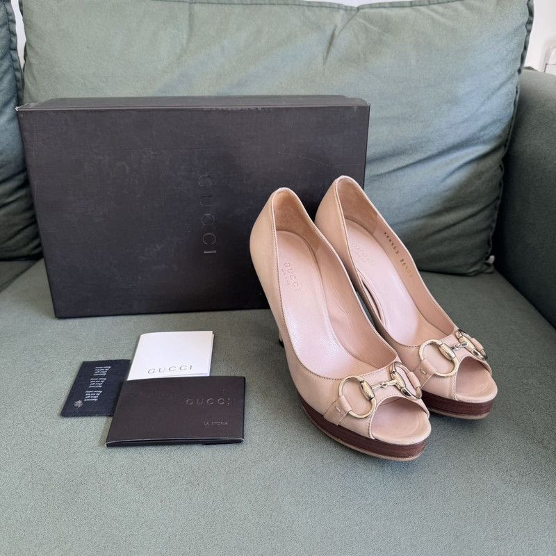 Gucci Gucci Pink High Heel Slip-On Shoes 0079 Size US 5 / IT 35 - 1 Thumbnail