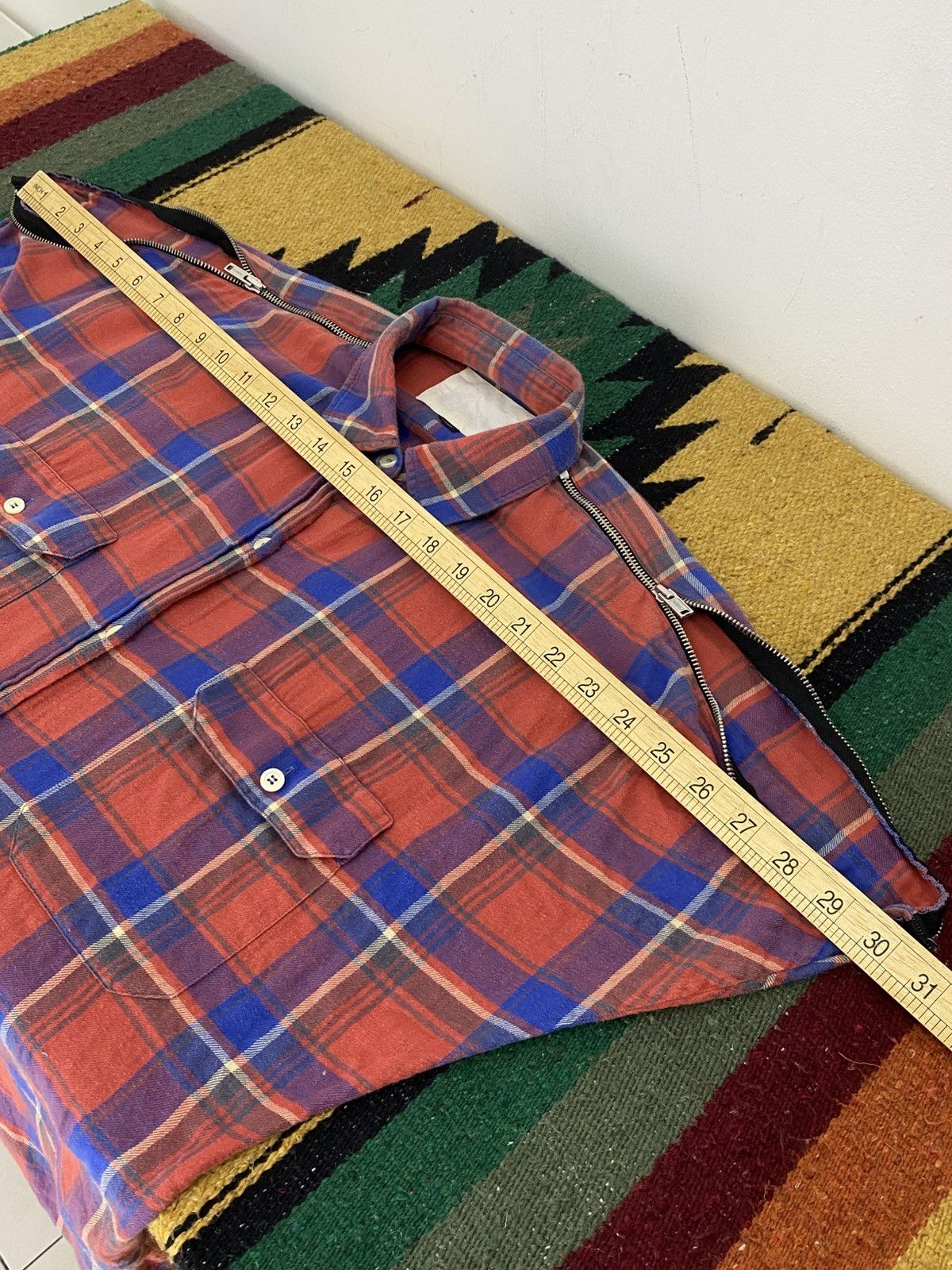R13 R13 SS15 Zip Sleeve Plaid Flannel Shirt Italy Deconstructed Size US S / EU 44-46 / 1 - 4 Thumbnail