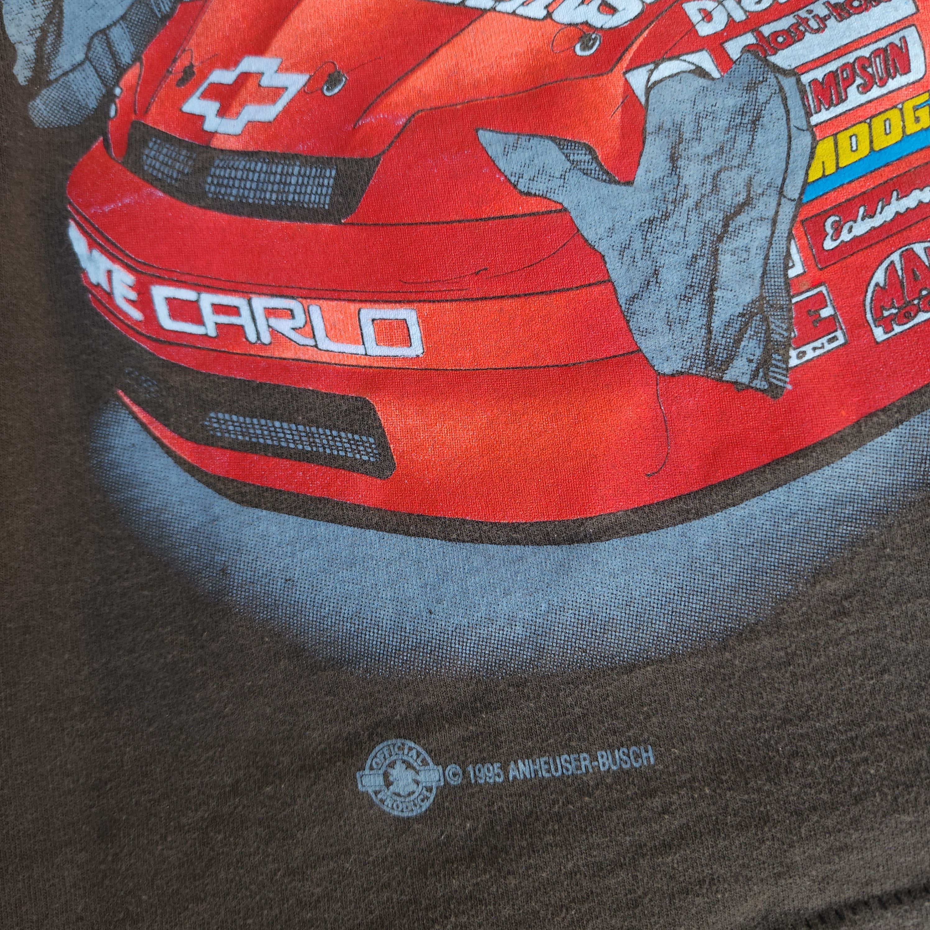 Fruit Of The Loom 1995 VTG Nascar Ken Schrader Budweiser Racing Tee Size US L / EU 52-54 / 3 - 2 Thumbnail