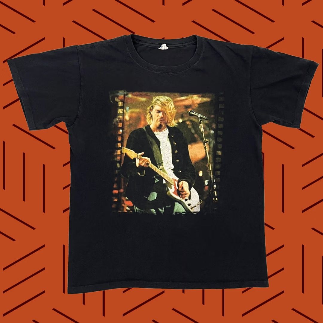 Anvil Kurt Cobain Shirt Mens M Faded Black 2013 Nirvana Band Music Anvil Graphic Tee Size US M / EU 48-50 / 2 - 1 Thumbnail