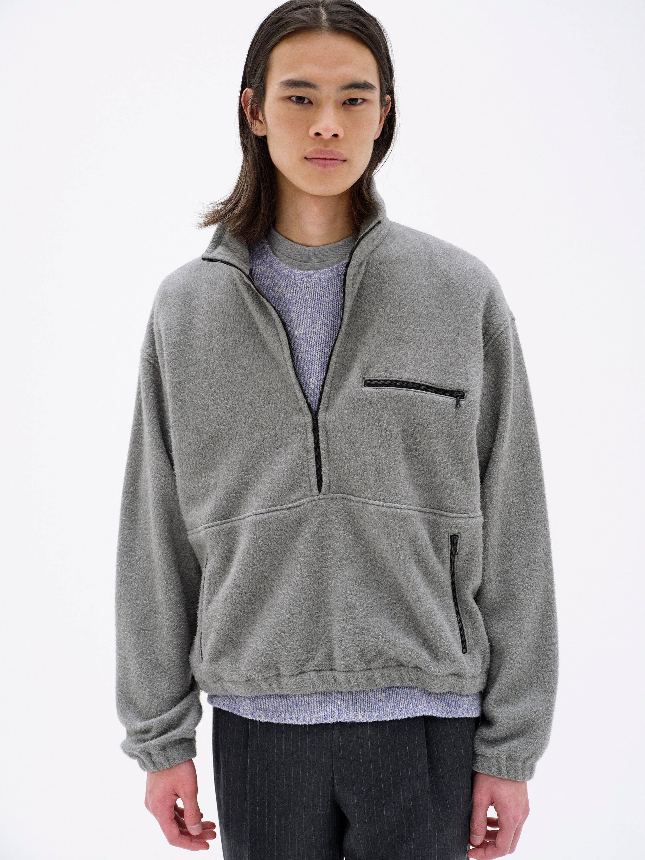 Auralee Pure Silk Comfort Fleece Half Zip P/O | Grailed