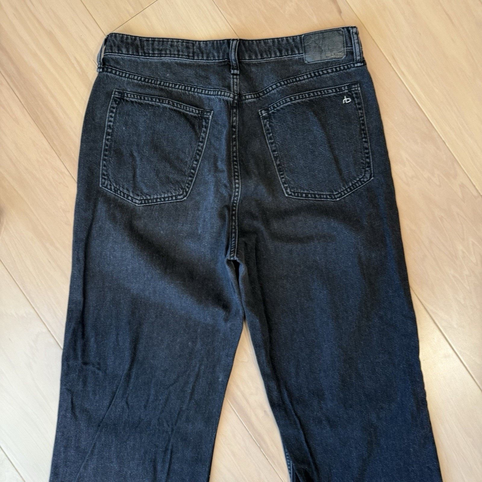 Rag & Bone Rag & Bone Logan Wide Leg Jeans Women's 32 Black Mid Rise Size 32" / US 10 / IT 46 - 8 Thumbnail
