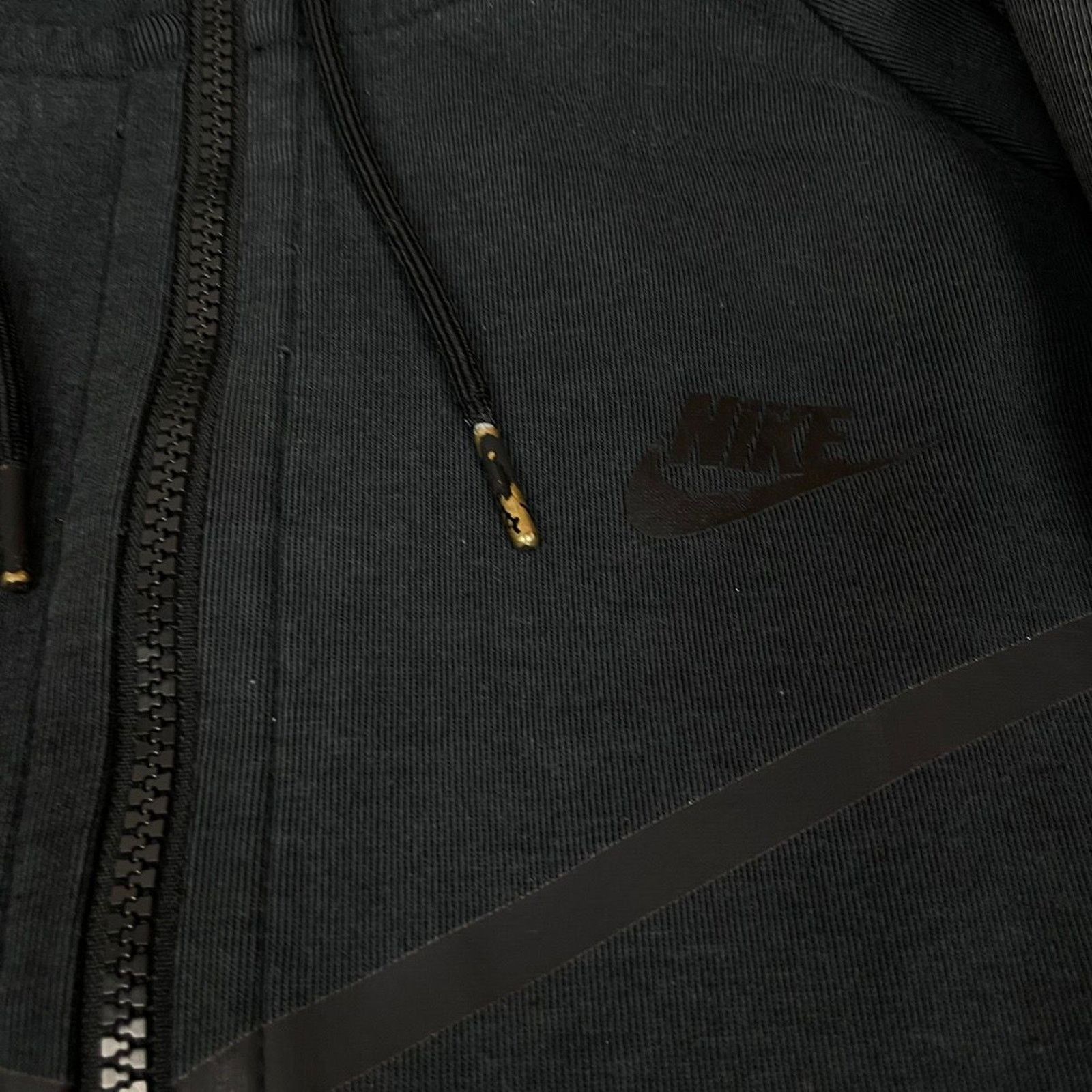 Nike Nike Tech Men's Black Cotton Swoosh Full Zip Hoodie Medium Size US M / EU 48-50 / 2 - 14 Thumbnail