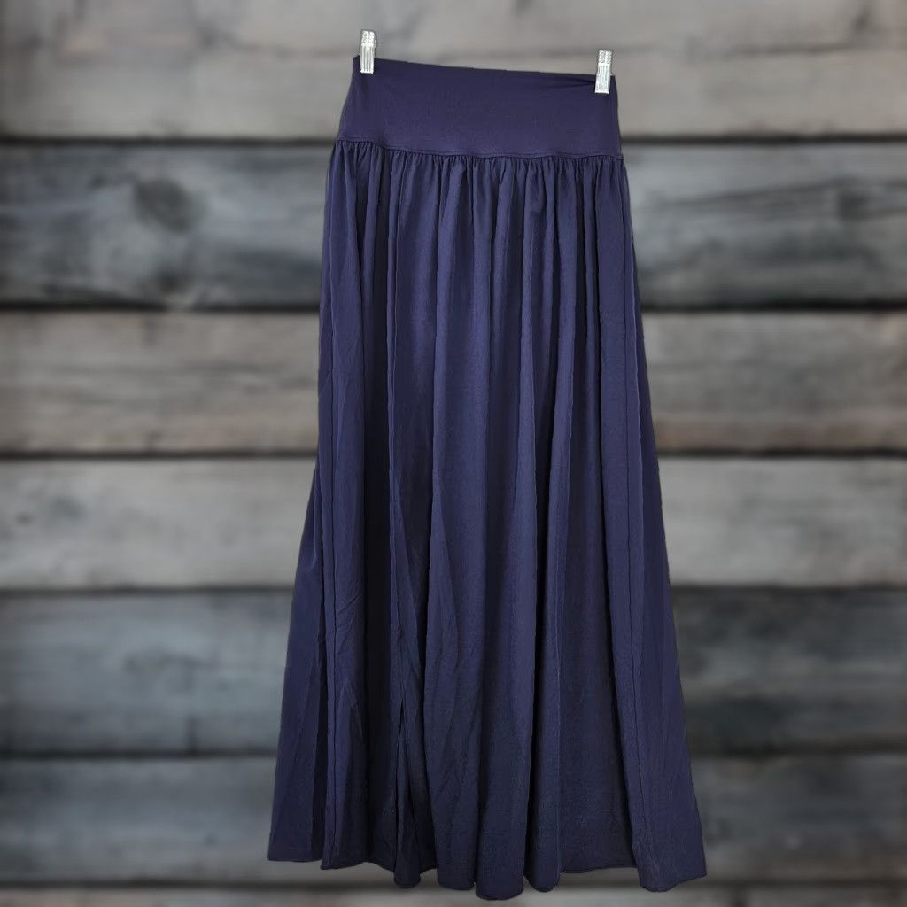 Vintage VINTAGE Halara Womens Maxi Skirt Sz Small Blue High Slit Built In Briefs Pull On Ladies Maxi Slit 40.5" Womens Size 28" / US 6 / IT 42 - 1 Thumbnail