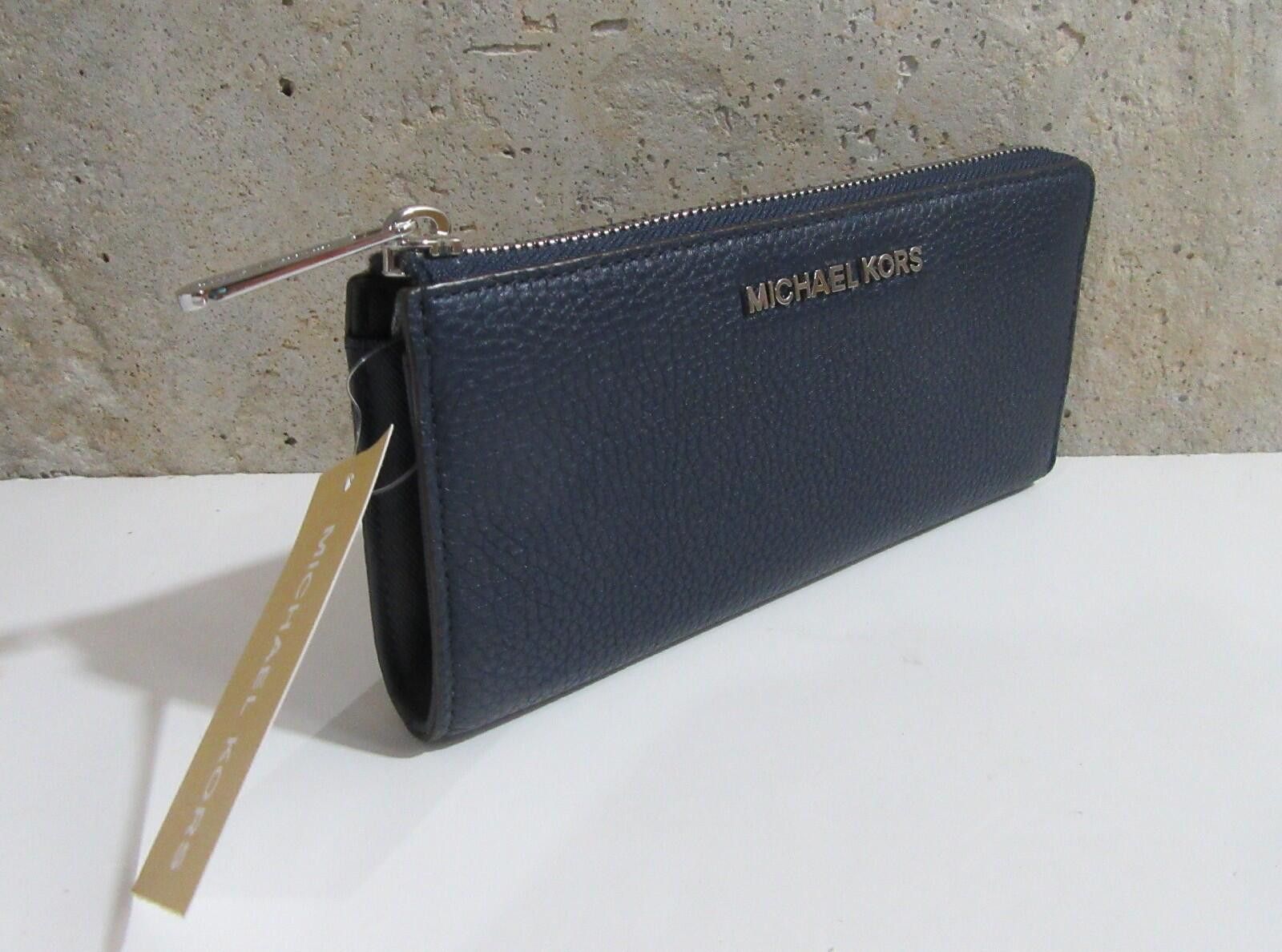 Michael Kors Michael Kors Bedford Zip Leather Wallet Navy / Silver Size ONE SIZE - 5 Thumbnail