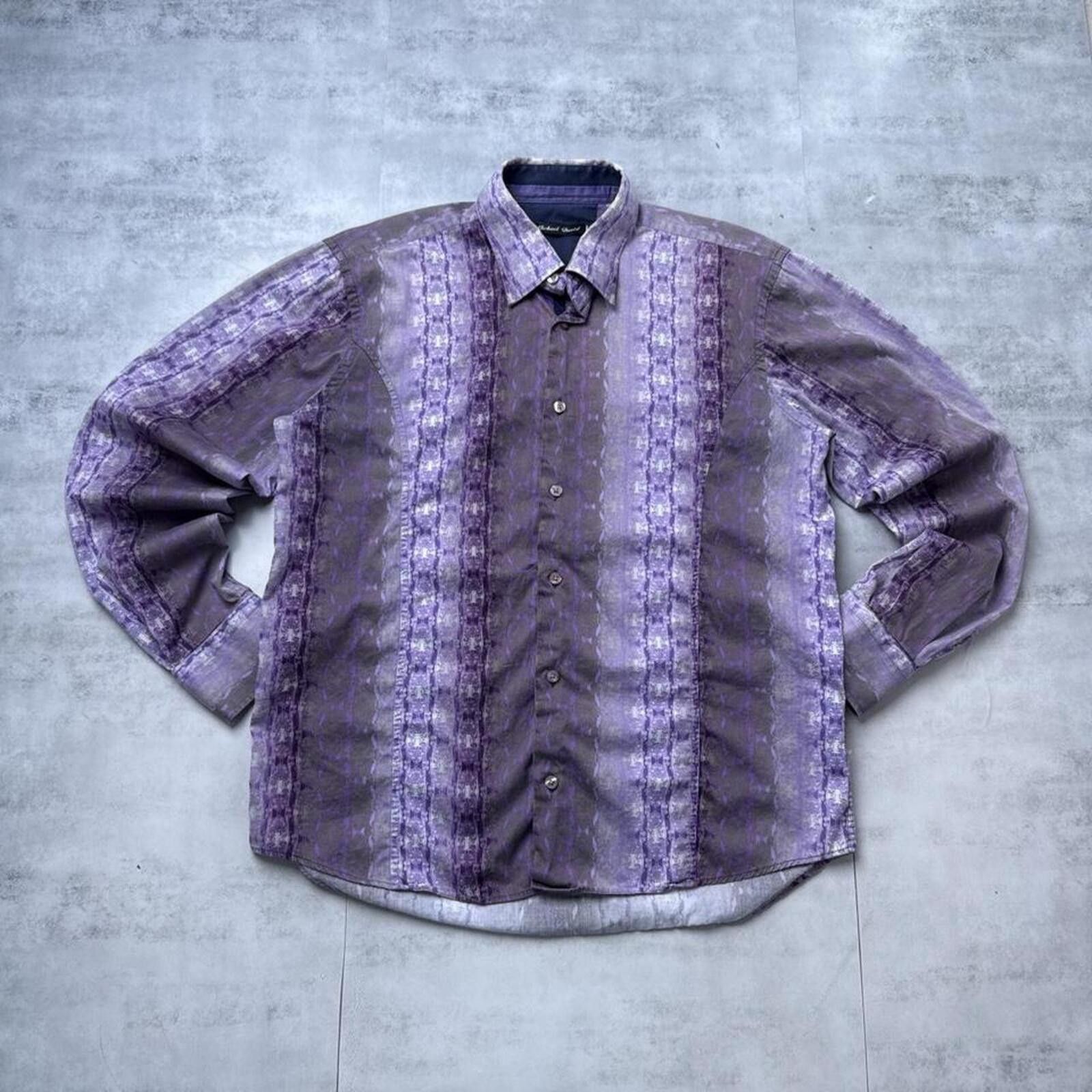 Affliction Y2K Affliction style purple patterned button-up grunge shirt Size US M / EU 48-50 / 2 - 1 Thumbnail