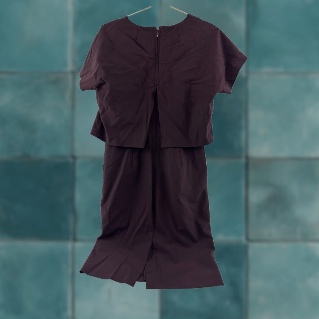 J.Crew J.CREW Women's Midi Sheath Dress Burgundy Red Wool Blend Pockets Size 6 Size M / US 6-8 / IT 42-44 - 2 Thumbnail