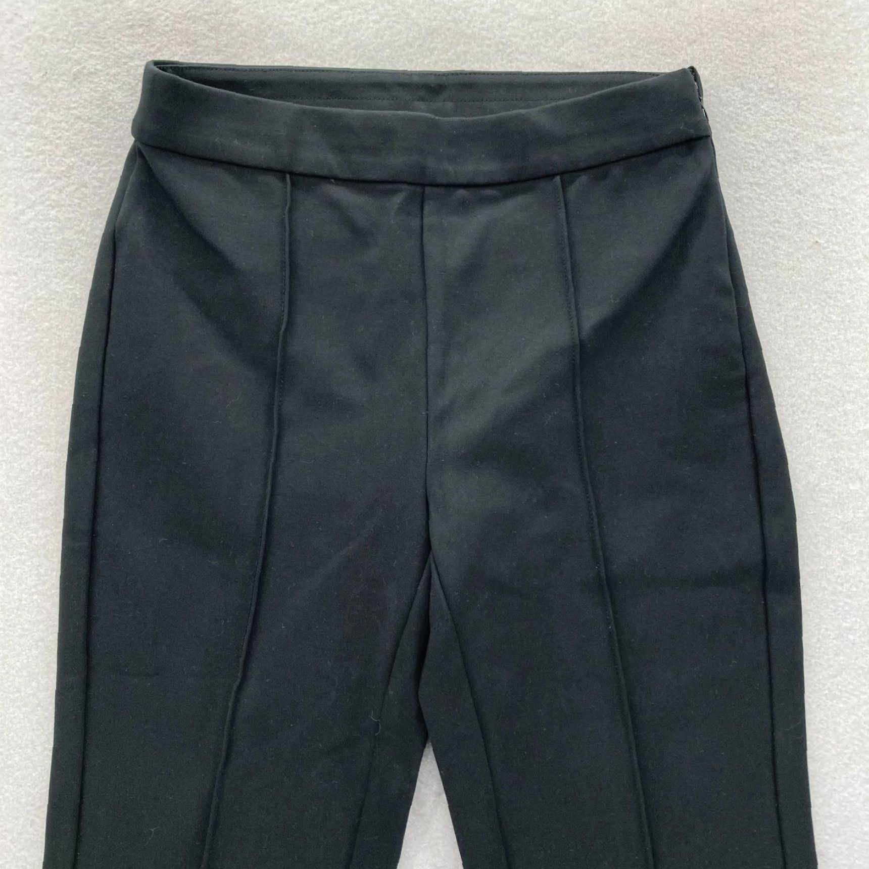 J.Crew J.CREW Crop Flare Ponte Pants Women's 2 Black Stretch Side Zip Casual Comfort Size 26" / US 2 / IT 38 - 2 Thumbnail