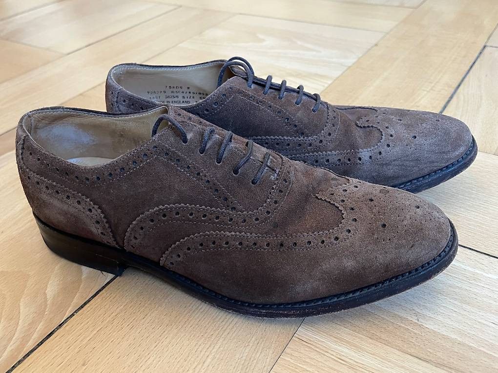 Loake 758DS Brown Suede Brogue Shoes