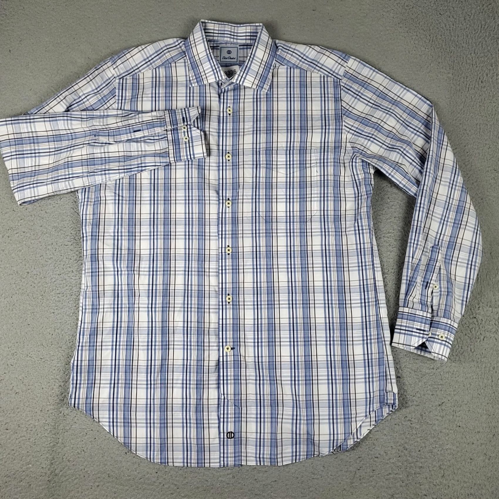 David Donahue David Donahue Shirt Mens Large Blue Plaid Casual Button Up Long Sleeve Size US L / EU 52-54 / 3 - 2 Thumbnail