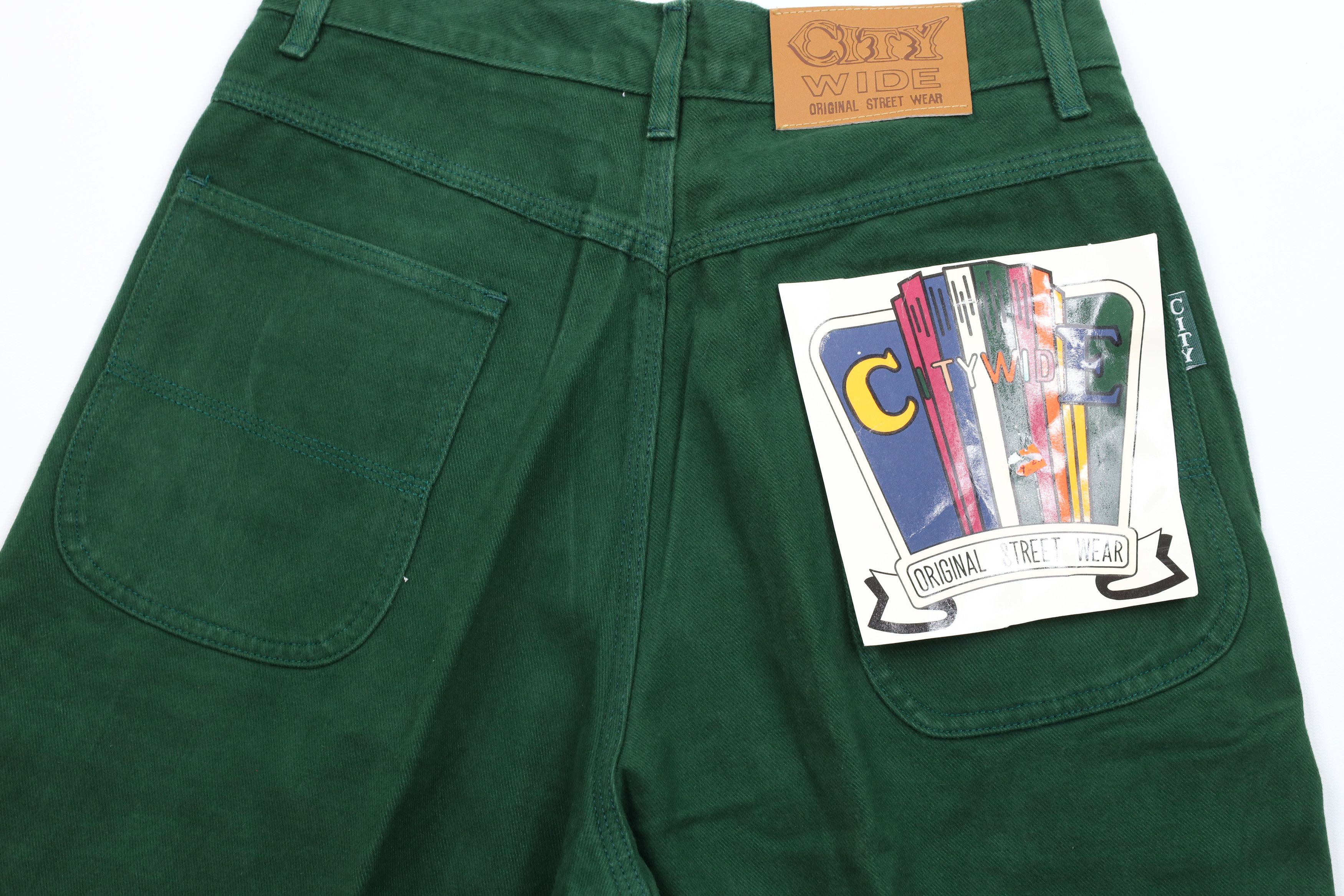 Vintage Deadstock Vintage 90s Streetwear Denim Shorts Jorts Green Size US 31 - 8 Thumbnail