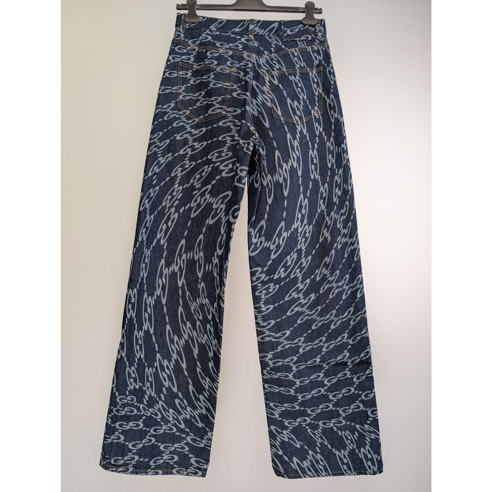 Gucci o1rshd1 ECO Org GG Distorted Laser Pant in Dark Blue Size US 32 / EU 48 - 6 Thumbnail