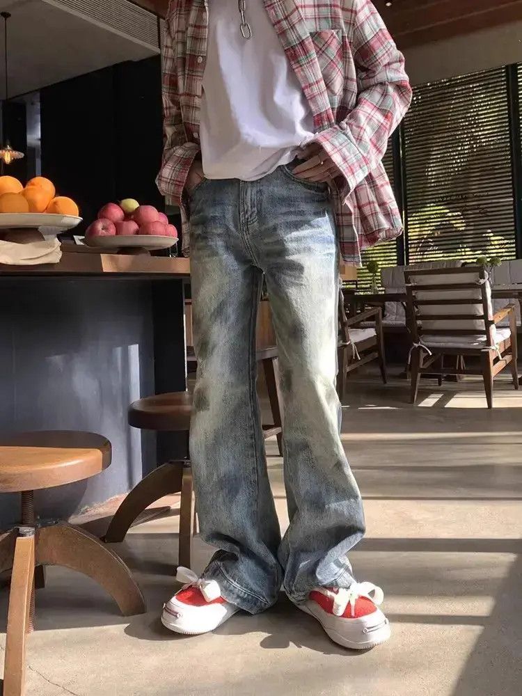 Japanese Brand Retro hip-hop straight leg loose washed jeans Size US 30 / EU 46 - 1 Thumbnail