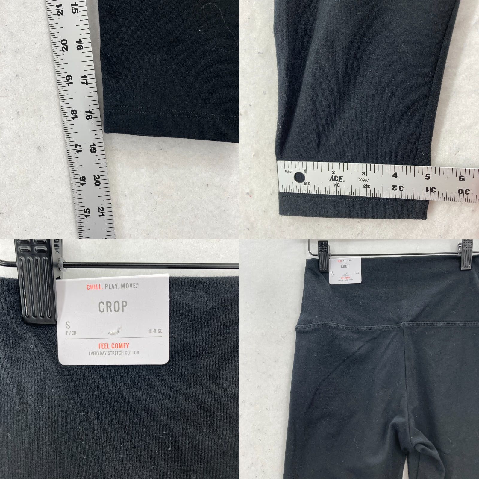 Vintage Aerie OFFLINE Leggings Women's Small Crop High Rise Black Stretch NWT Size 28" / US 6 / IT 42 - 9 Thumbnail