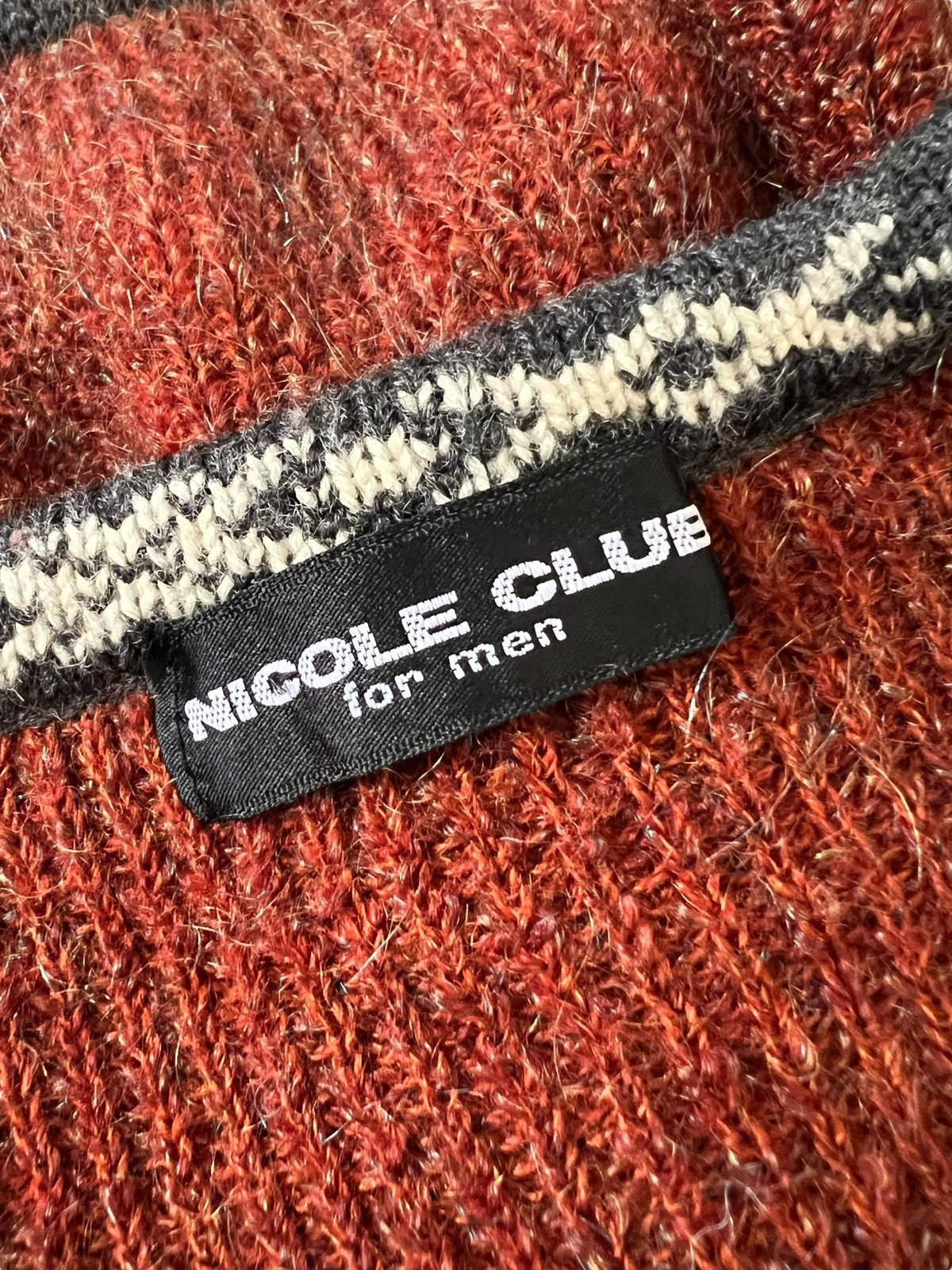 Nicole Club 1990s Nicole Club For Men Aztec Cropped Knit Sweater Size US M / EU 48-50 / 2 - 9 Thumbnail