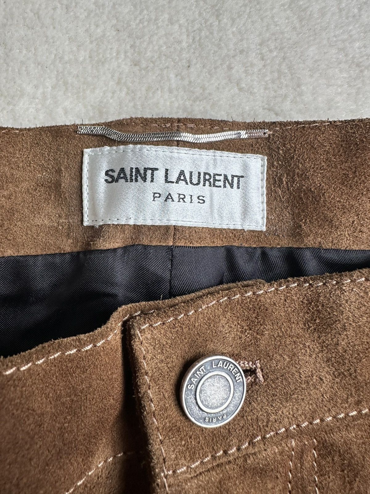 Saint Laurent Paris SS20 $3k+ 🤑 Saint Laurent suede leather pants trousers Size US 32 / EU 48 - 14 Thumbnail