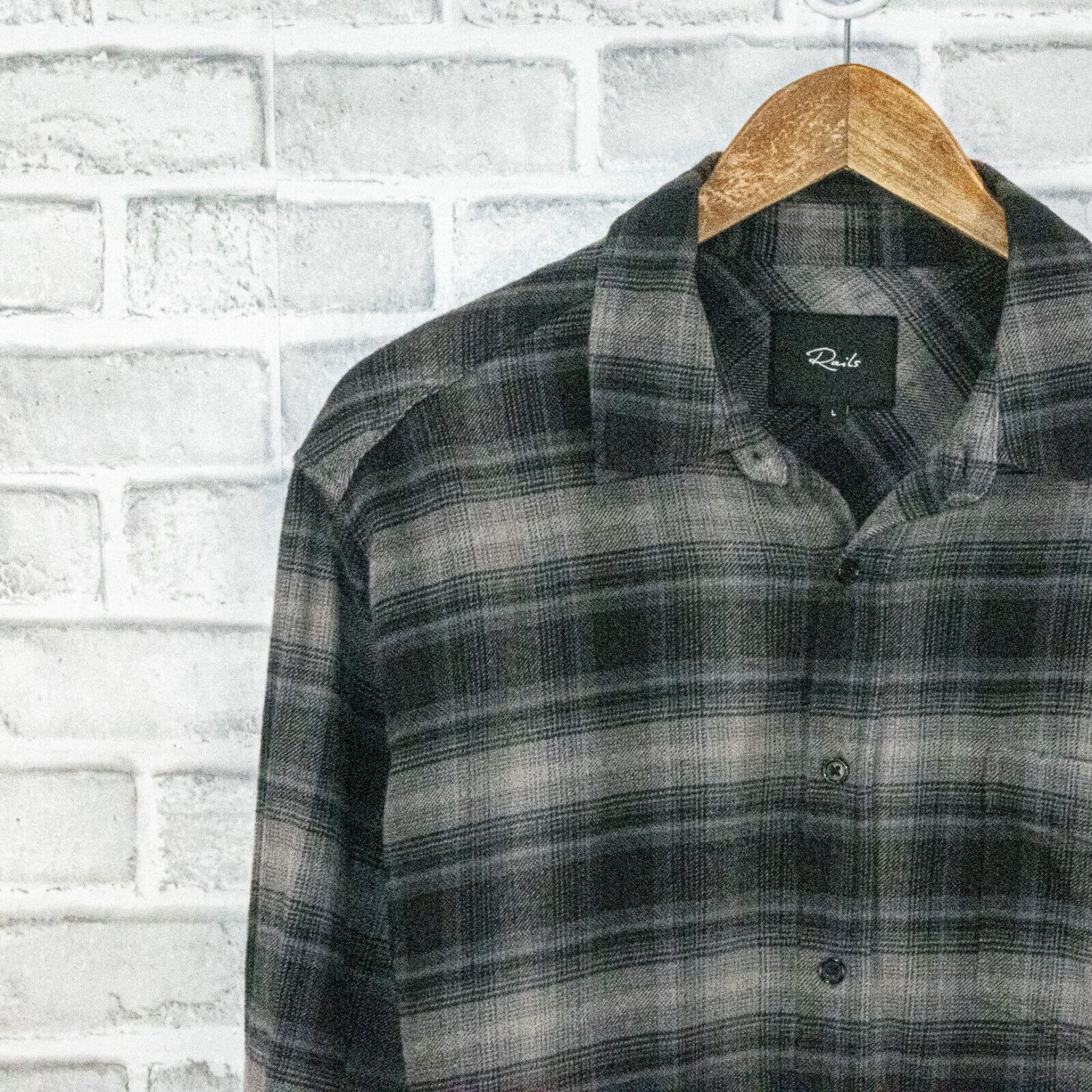 Rails RAILS Flannel Button up FORREST Shirt in Black Grey navy Size US L / EU 52-54 / 3 - 4 Thumbnail