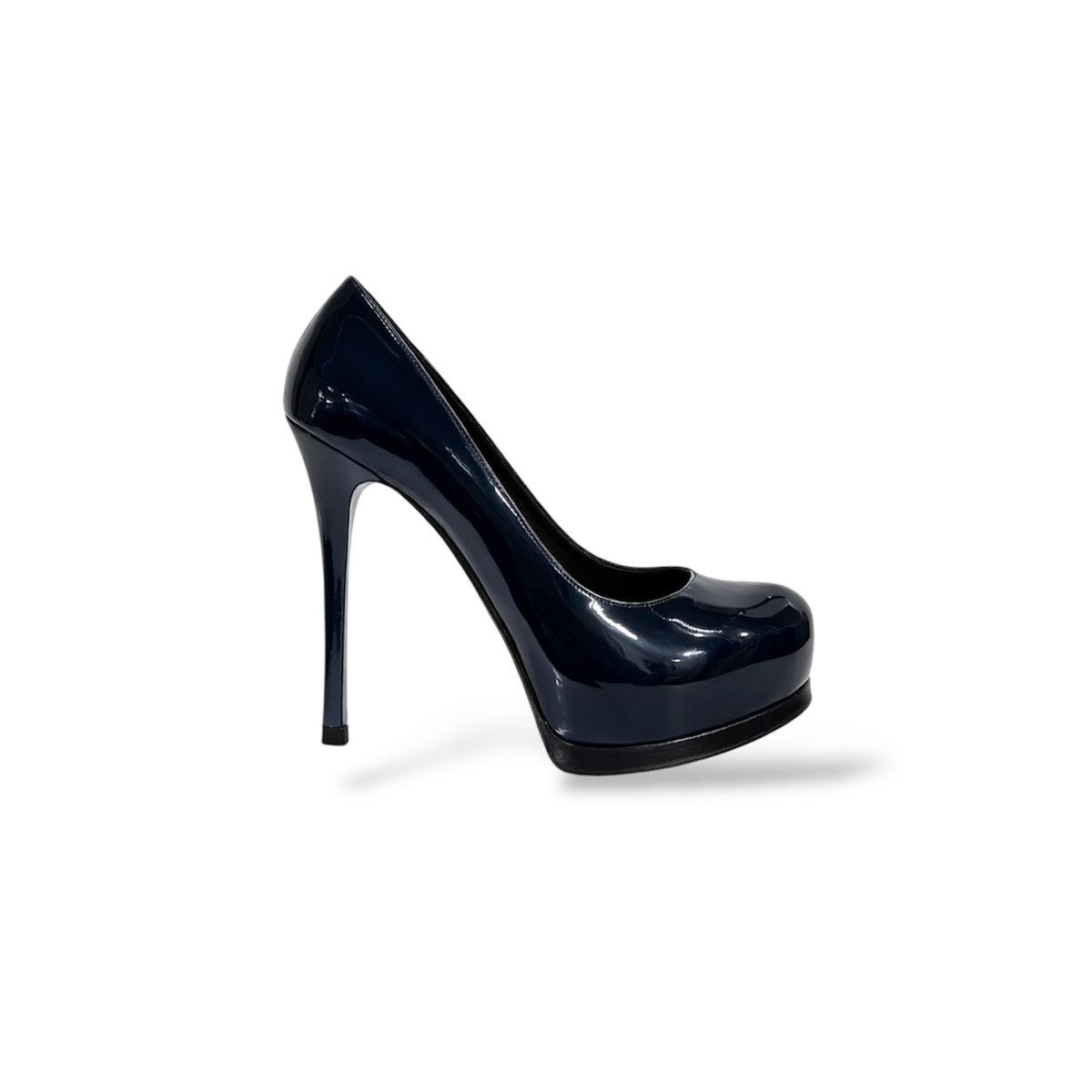 Yves Saint Laurent YSL YVES SAINT LAURENT NAVY PUMPS PATENT LEATHER HEELS 39.5 Size US 9.5 / IT 39.5 - 1 Thumbnail