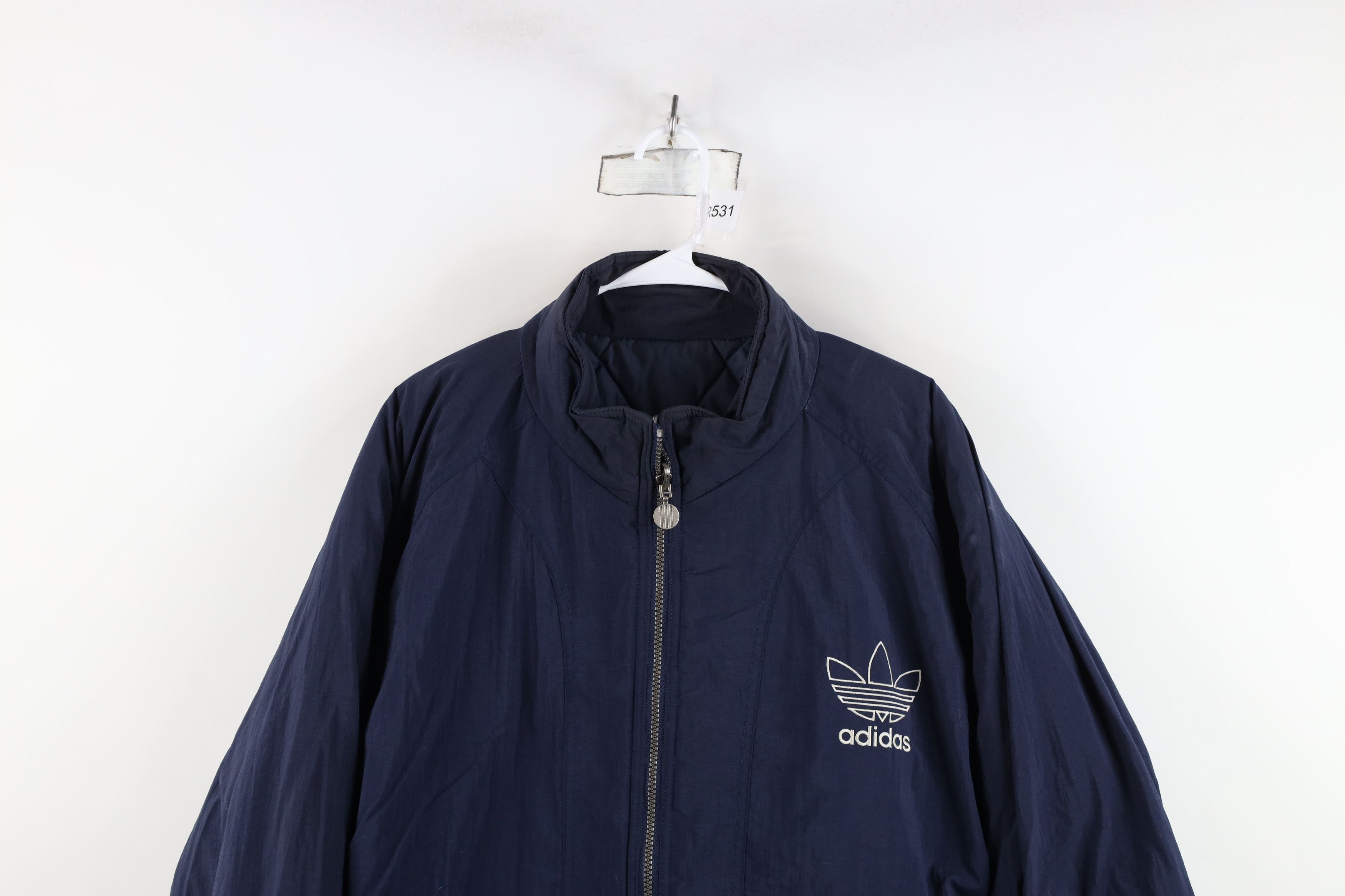 Adidas Vintage 90s Adidas Reversible Quilted Puffer Jacket Blue Size US L / EU 52-54 / 3 - 2 Thumbnail