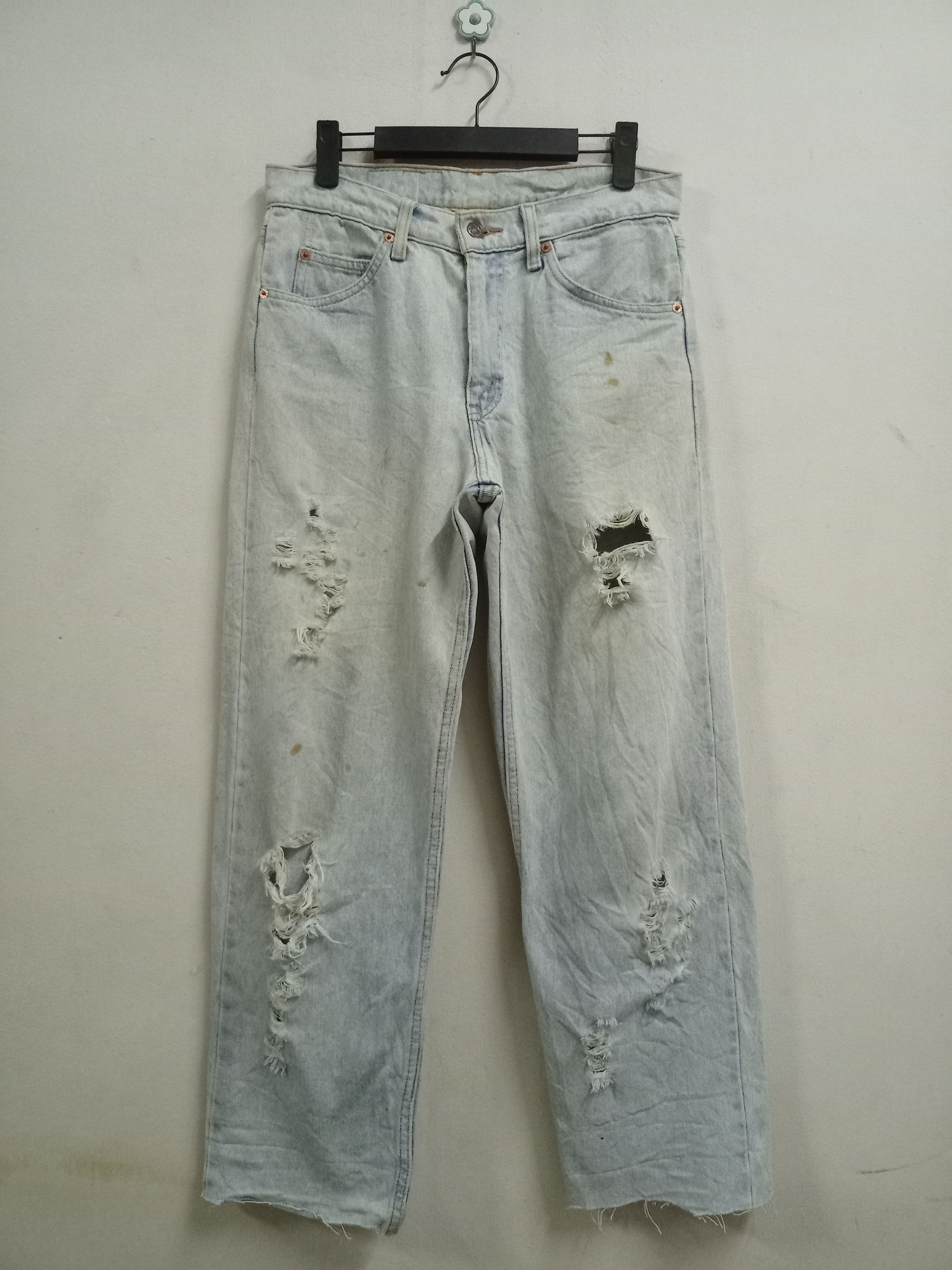 Levi's × Levi's Vintage Clothing Vintage 80s Levis Orange Tab Ripped Relaxed Fit Loose Jeans Size US 30 / EU 46 - 1 Thumbnail