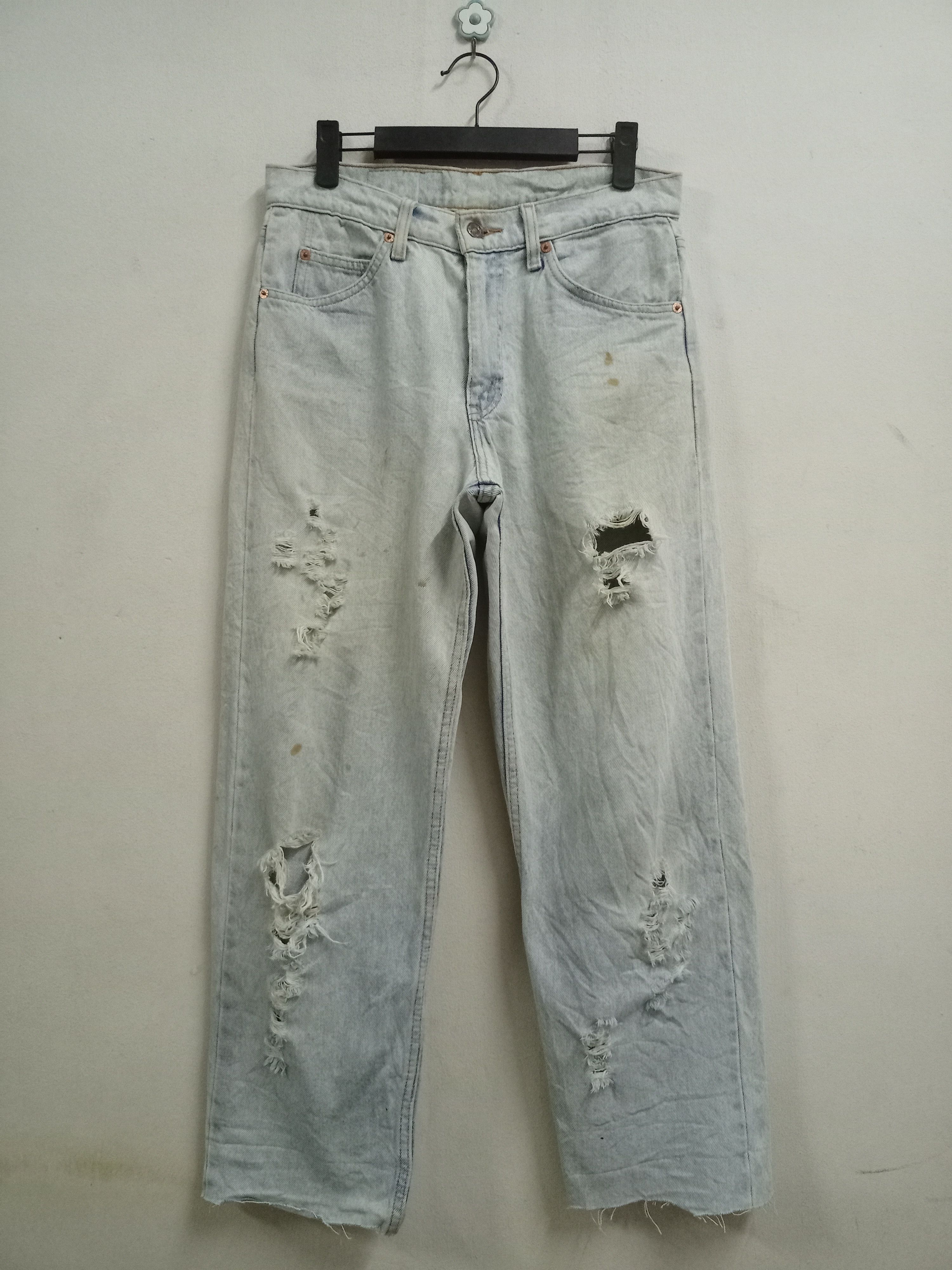 image of Distressed Denim x Levis Vintage 90's Levis Orange Tab Relaxed Fit Loose Jeans 30X27 in Blue, Men's