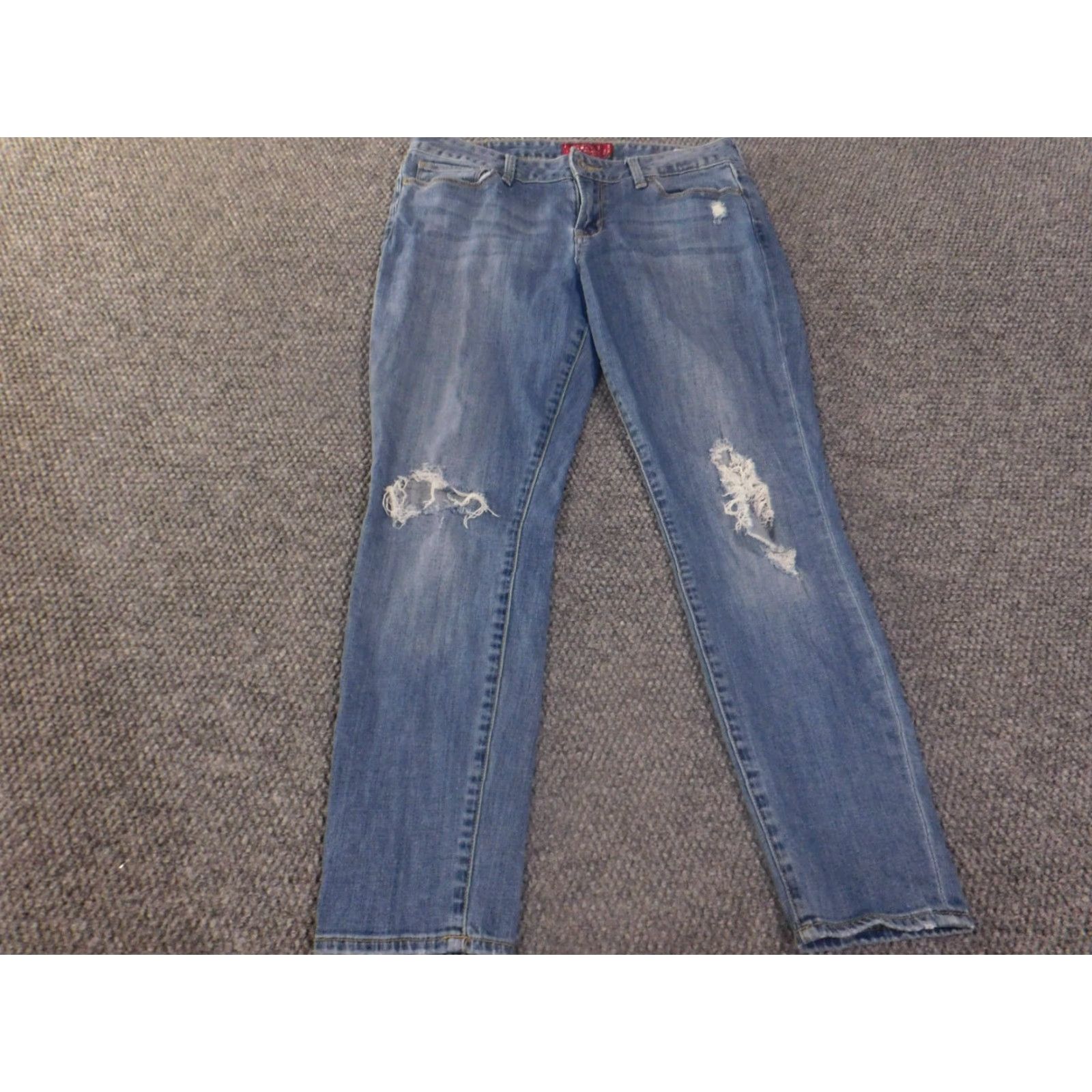Lucky Brand Lucky Brand Jeans Womens 10 Skinny Blue Dark Stretch Distressed 30 Inseam 26 Regular Womens Size 30" / US 8 / IT 44 - 2 Thumbnail