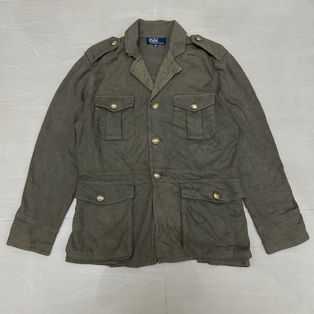 Polo Ralph Lauren × Vintage Vintage PRL Pocket Cardigan Khaki Polo Ralph Lauren Size US XXS / EU 40 - 1 Thumbnail