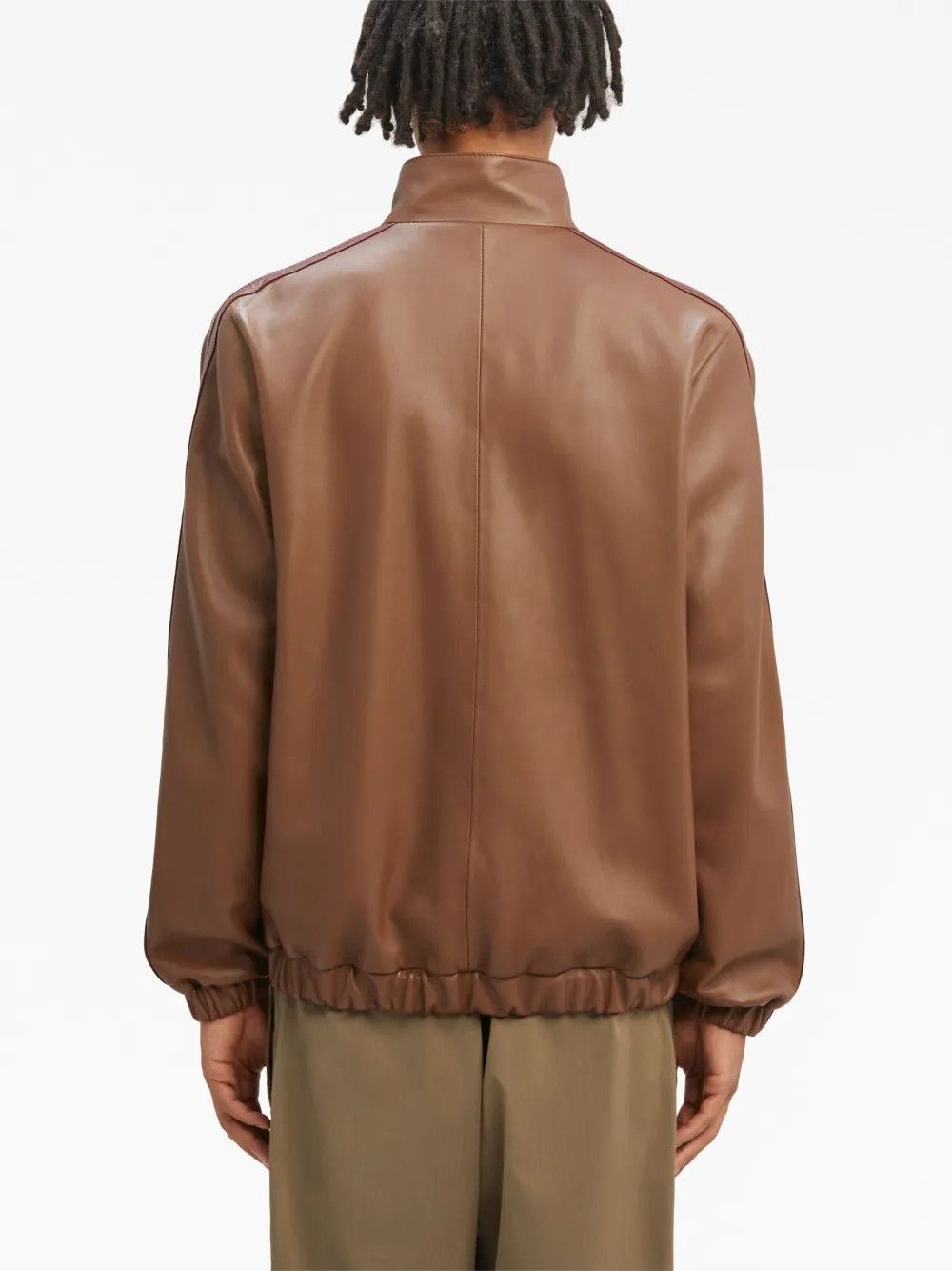 Palm Angels o1y0325 Logo Leather Jacket in Brown Size US M / EU 48-50 / 2 - 4 Thumbnail