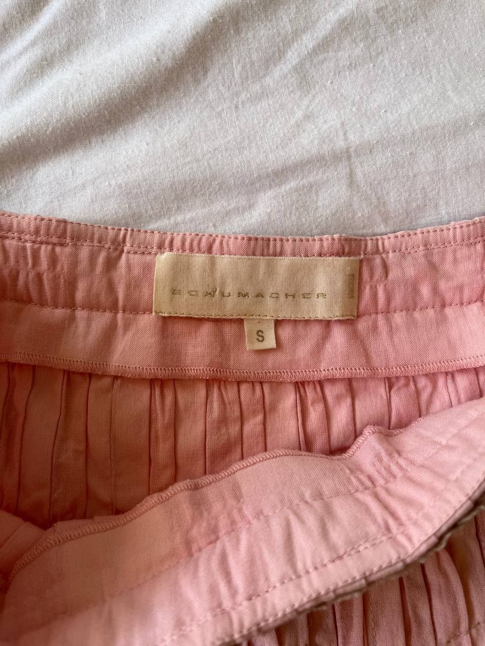 Other × Vintage Schumaher pink cotton pleated beaded knee length skirt Size 28" / US 6 / IT 42 - 5 Thumbnail