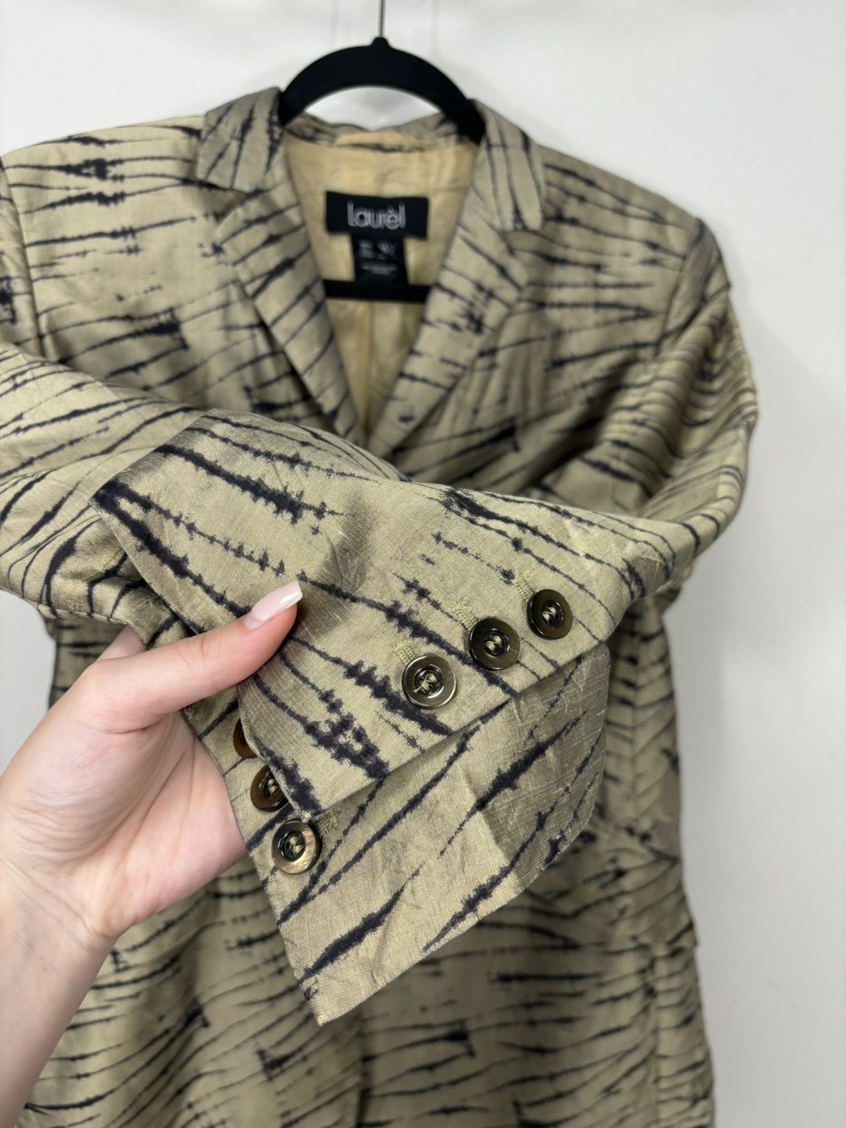 Escada Vintage Laurel By Escada Gold Avant Garde Silk Blazer Jacket Size S / US 4 / IT 40 - 10 Thumbnail