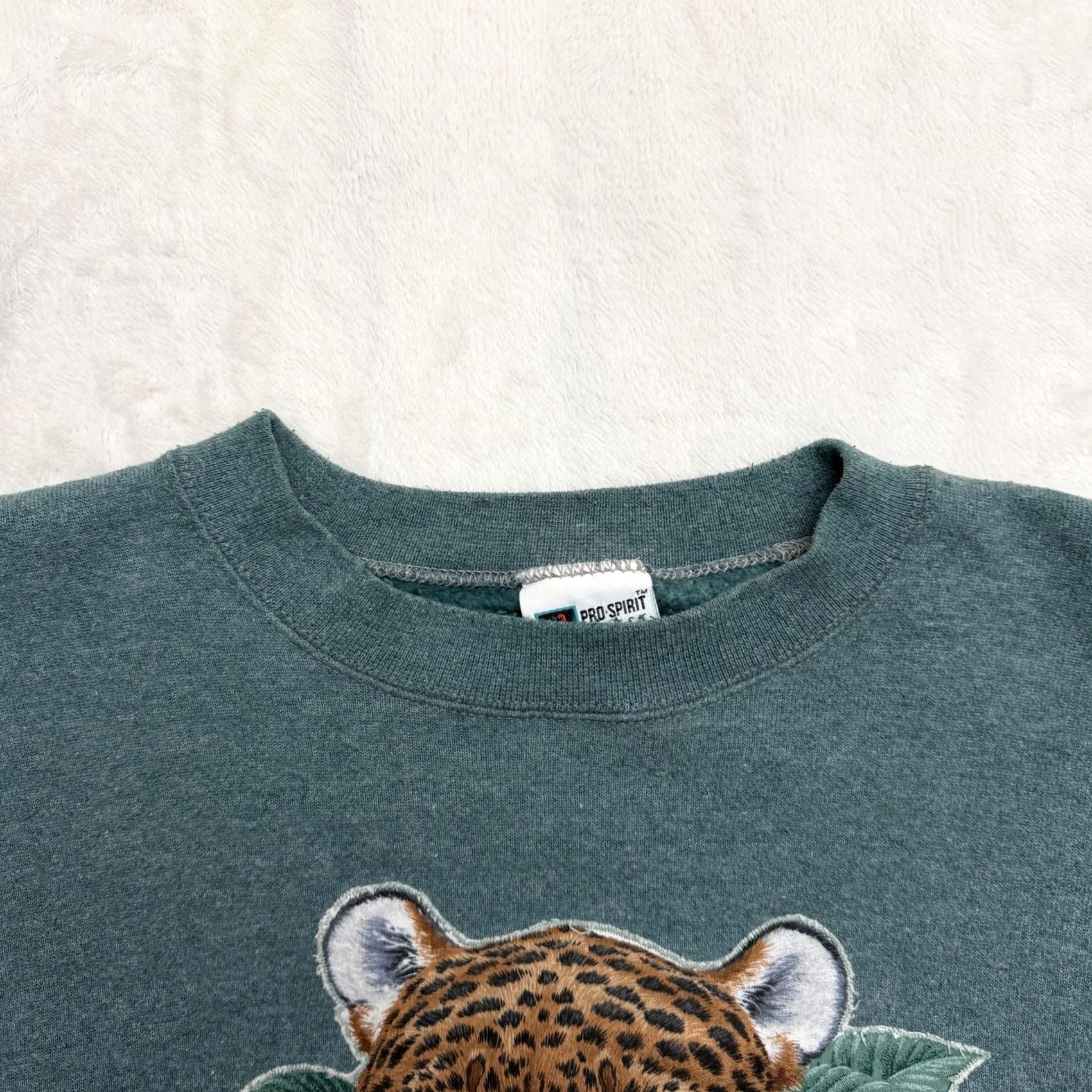 ESPIRIT Pro Spirit Leopard Sweatshirt Mens Large Green Embroidered Crewneck Made USA Size US L / EU 52-54 / 3 - 3 Thumbnail